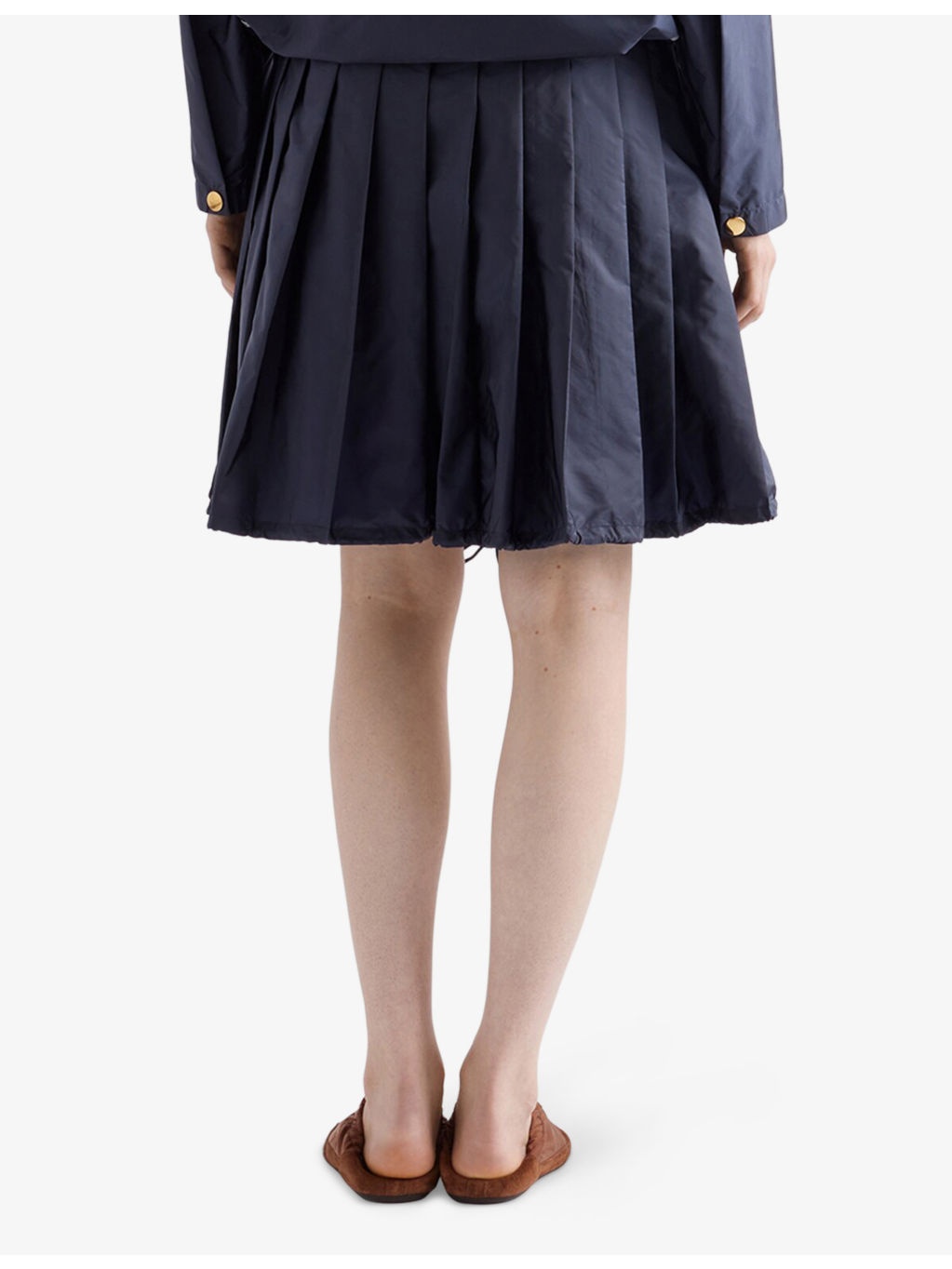 Re Nylon Zip-Up Pleated Woven Mini Skirt - 3