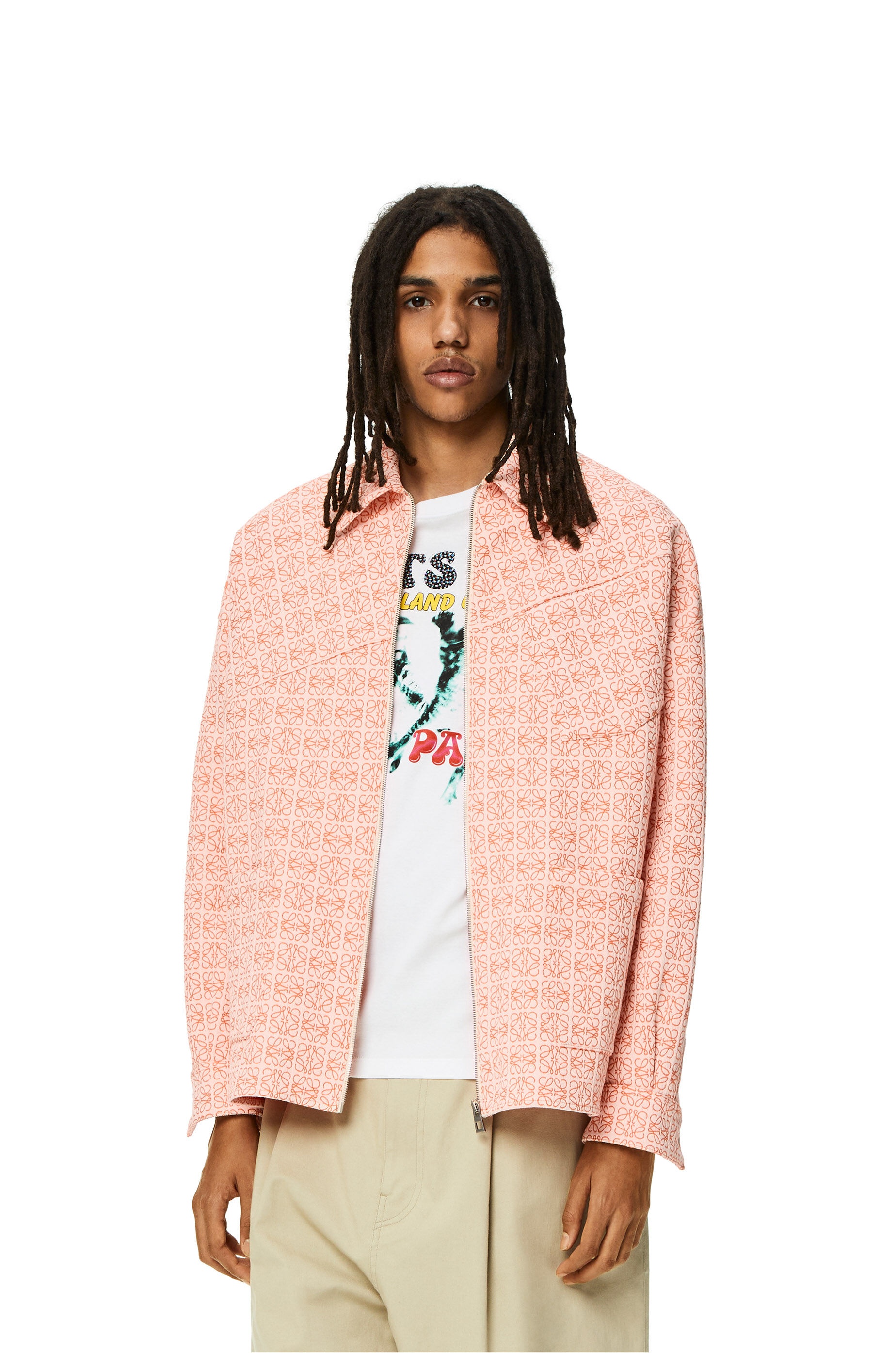 Anagram jacquard zip jacket in cotton - 3