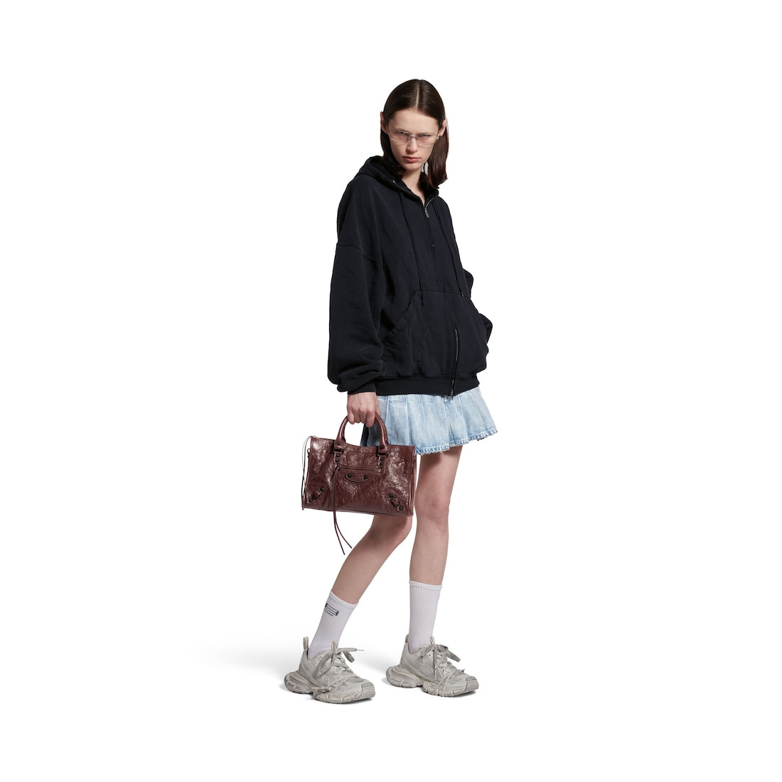 Women's Le City Bag Small in Dark Burgundy - 7