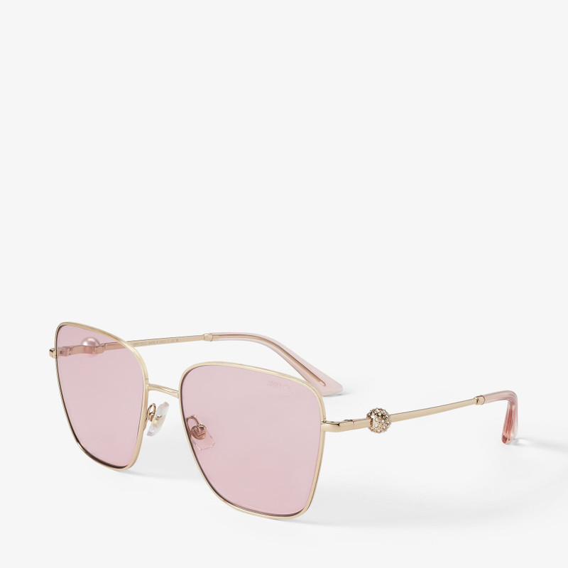 Jimmy Choo Pua Pale Gold Square Sunglasses with Crystals JIMMY CHOO Pua Pale Gold Square Sunglasses with Crystals  main image 4
