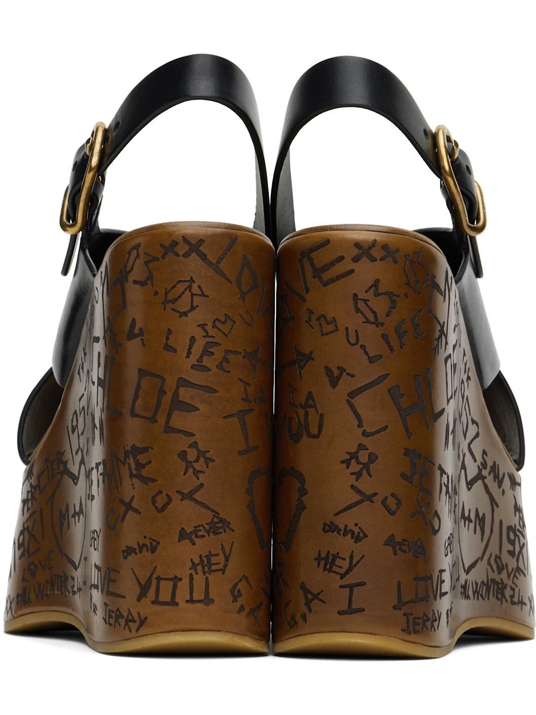 Black Maxime Wedge Sandals - 2