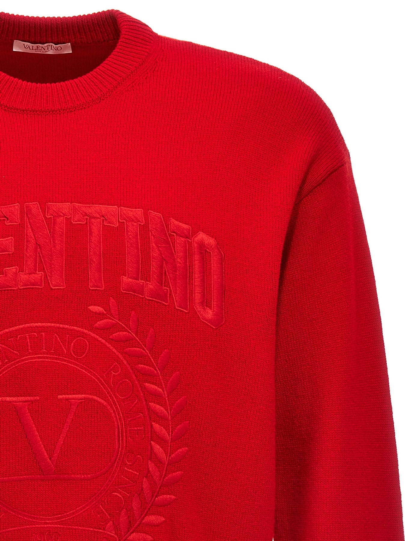 Valentino Logo Embroidery Sweater Sweater, Cardigans Red - 3