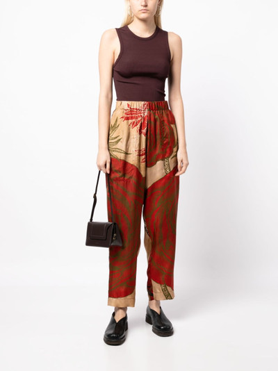 UMA WANG floral-print tapered trousers outlook