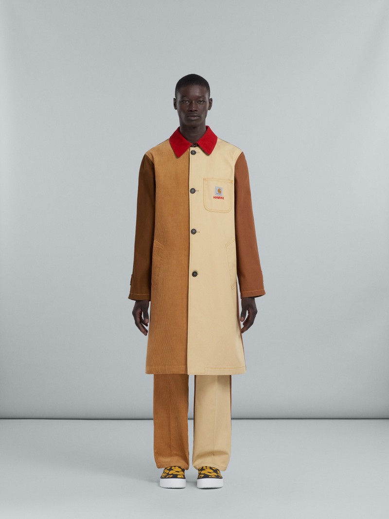Marni MARNI X CARHARTT WIP - BROWN COLOUR-BLOCK COAT outlook