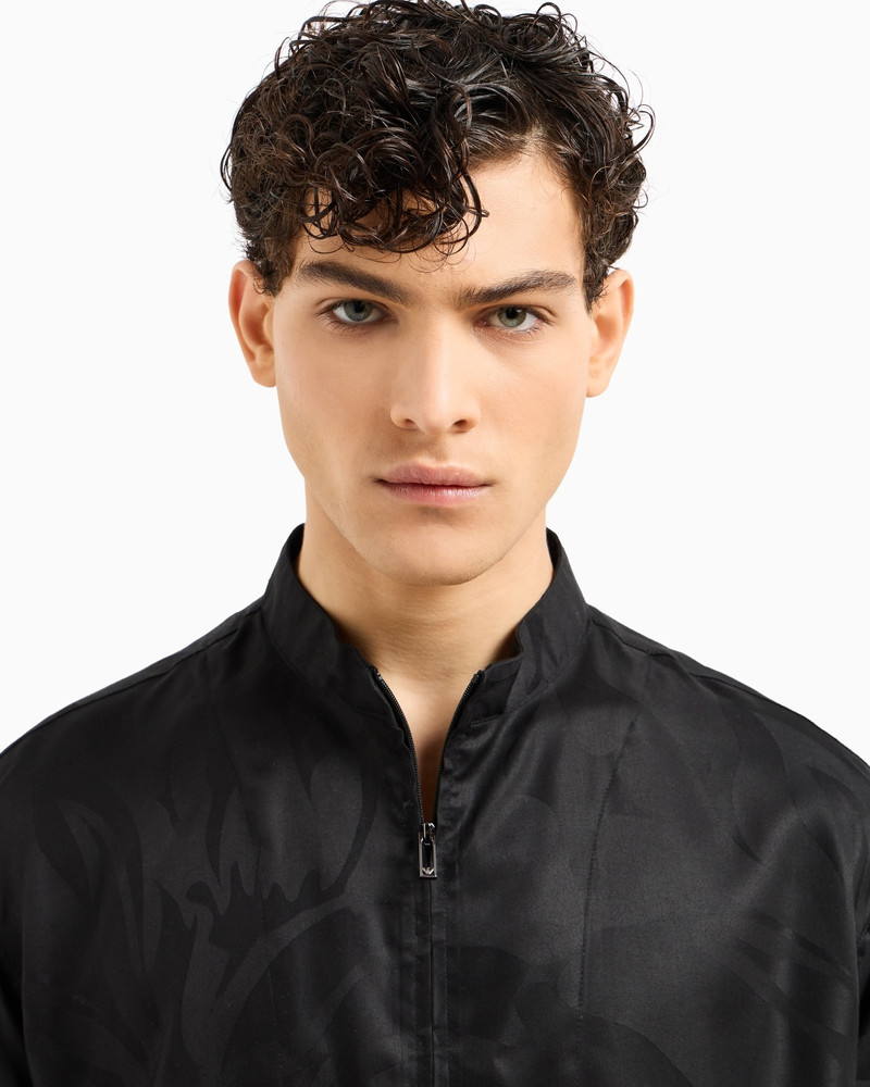 ASV FULL-ZIP SHIRT JACKET IN OVERSIZED FLORAL LYOCELL JACQUARD 5