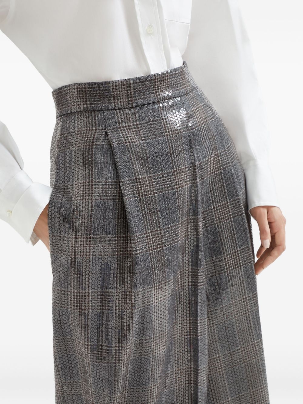 sequin-embellished long skirt - 5