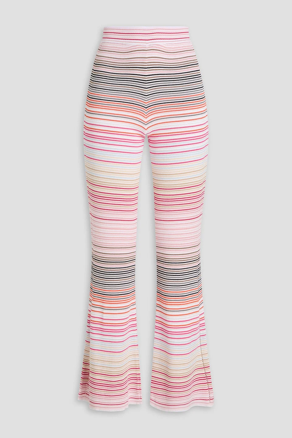 Striped cotton-blend flared pants - 1