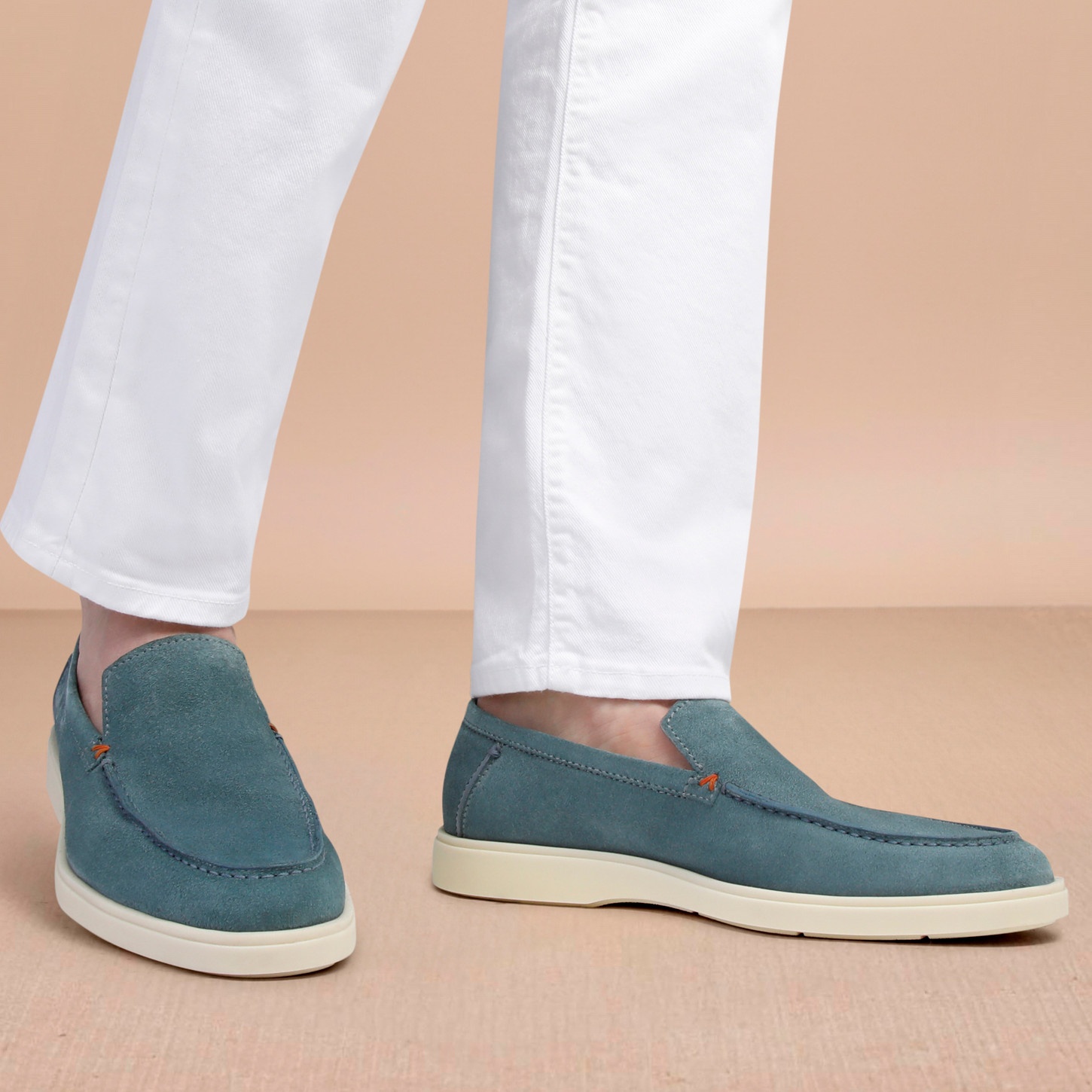 Men's light blue suede loafer - 2