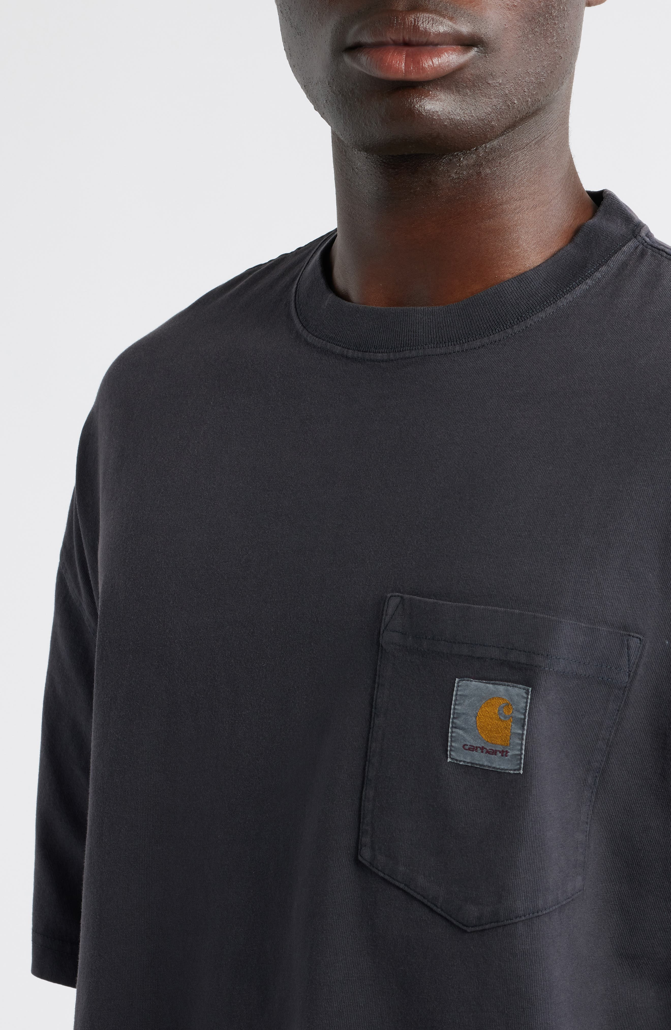 Carhartt Work In Progress Hudson Pocket T-Shirt in Black (Chalk Wash) at Nordstrom - 4