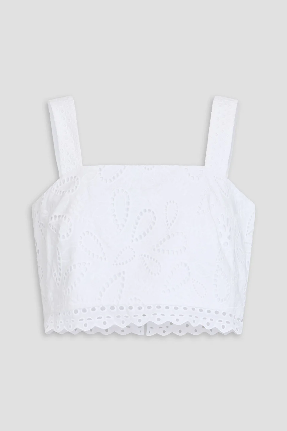 Meadow cropped broderie anglaise cotton top - 1