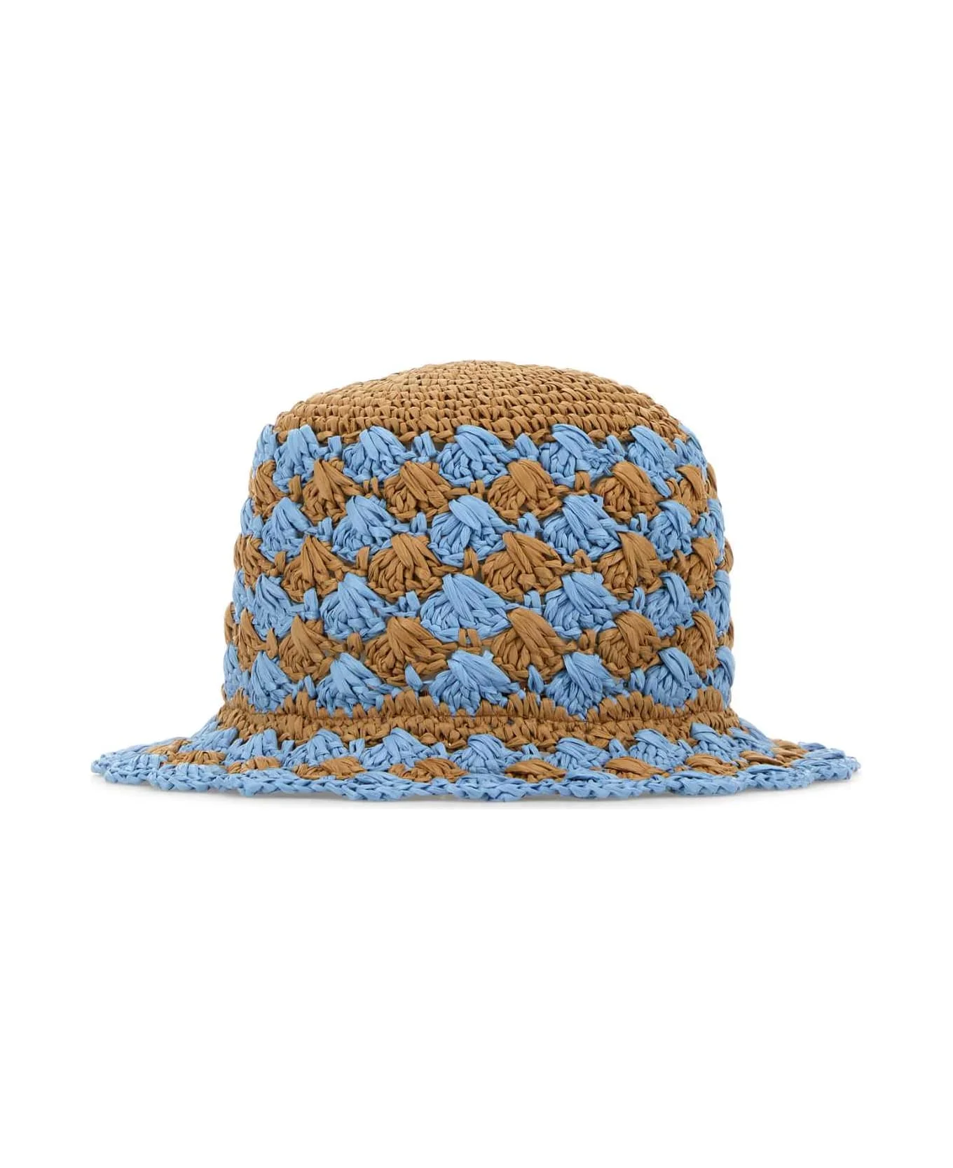 Two-tone Raffia Bucket Hat - 1