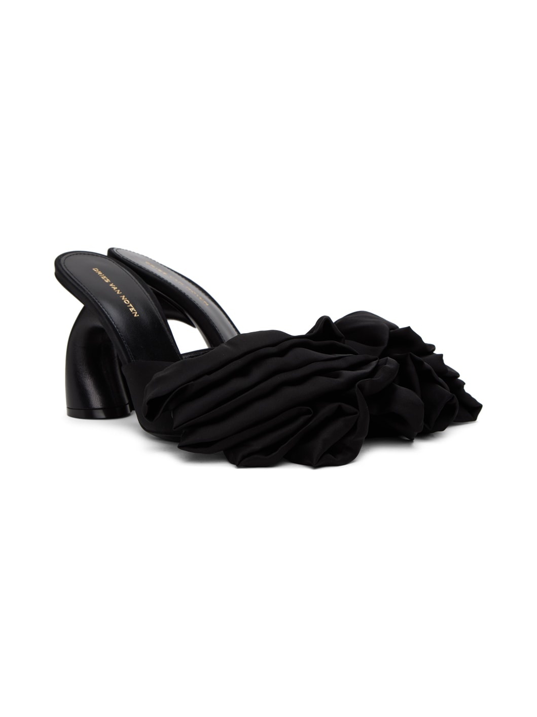 Black Ruffled Mules - 4