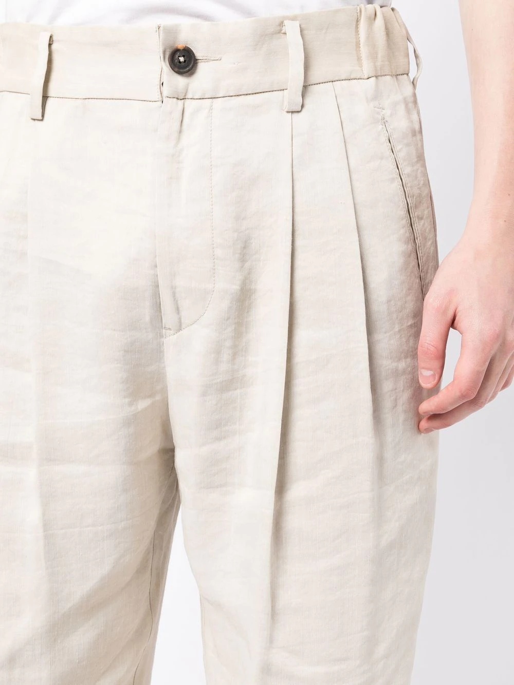 cropped tapered-leg trousers - 5