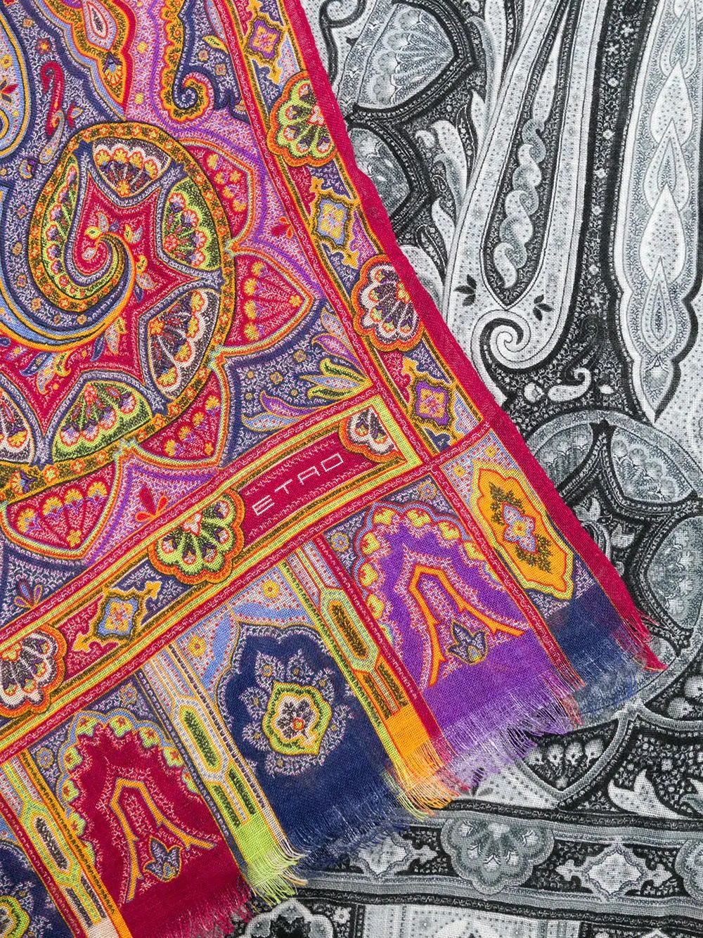 paisley print scarf - 3