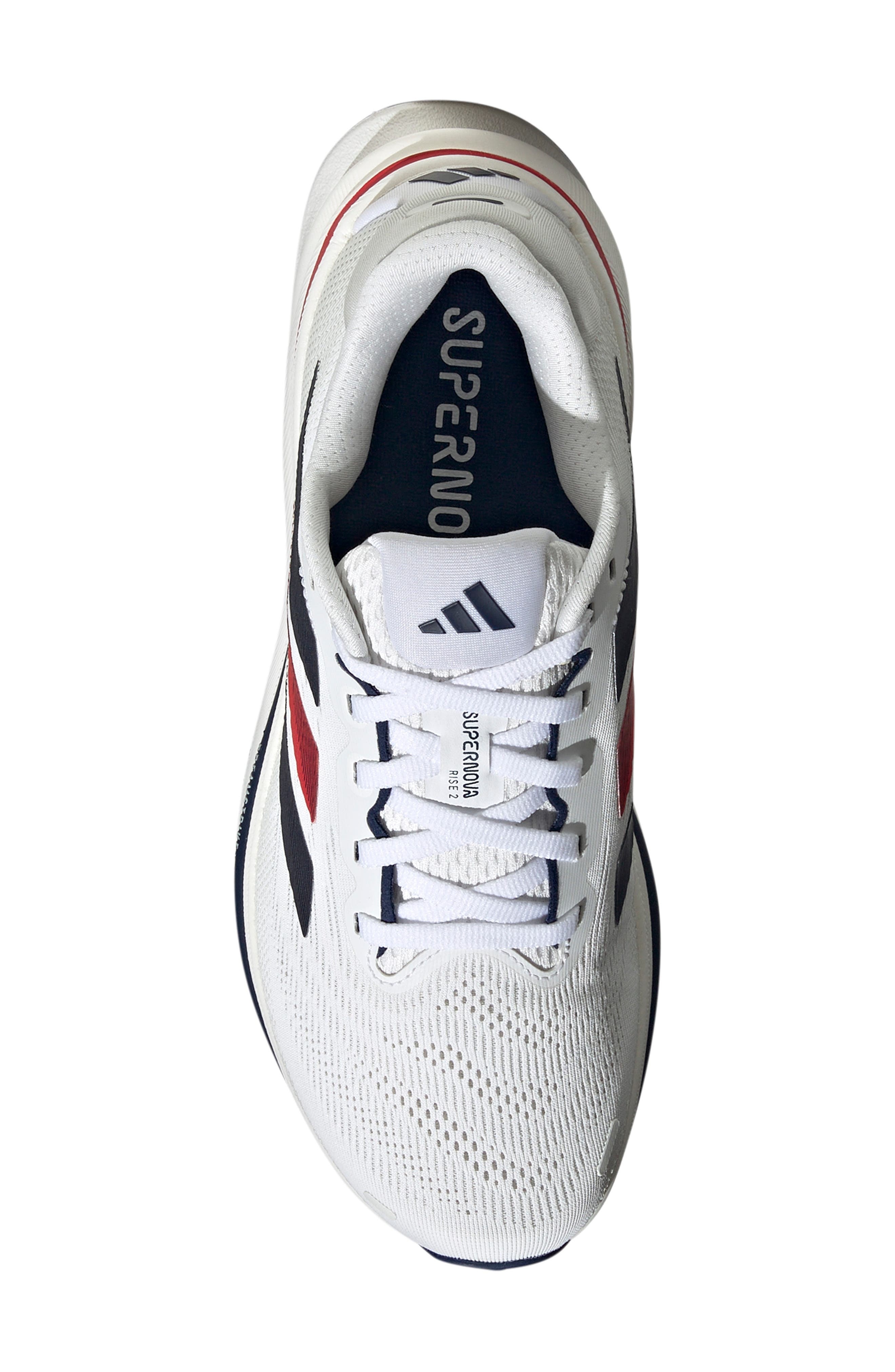 adidas Supernova Rise 2 Running Shoe in White/Dark Blue/Pure Ruby at Nordstrom - 4