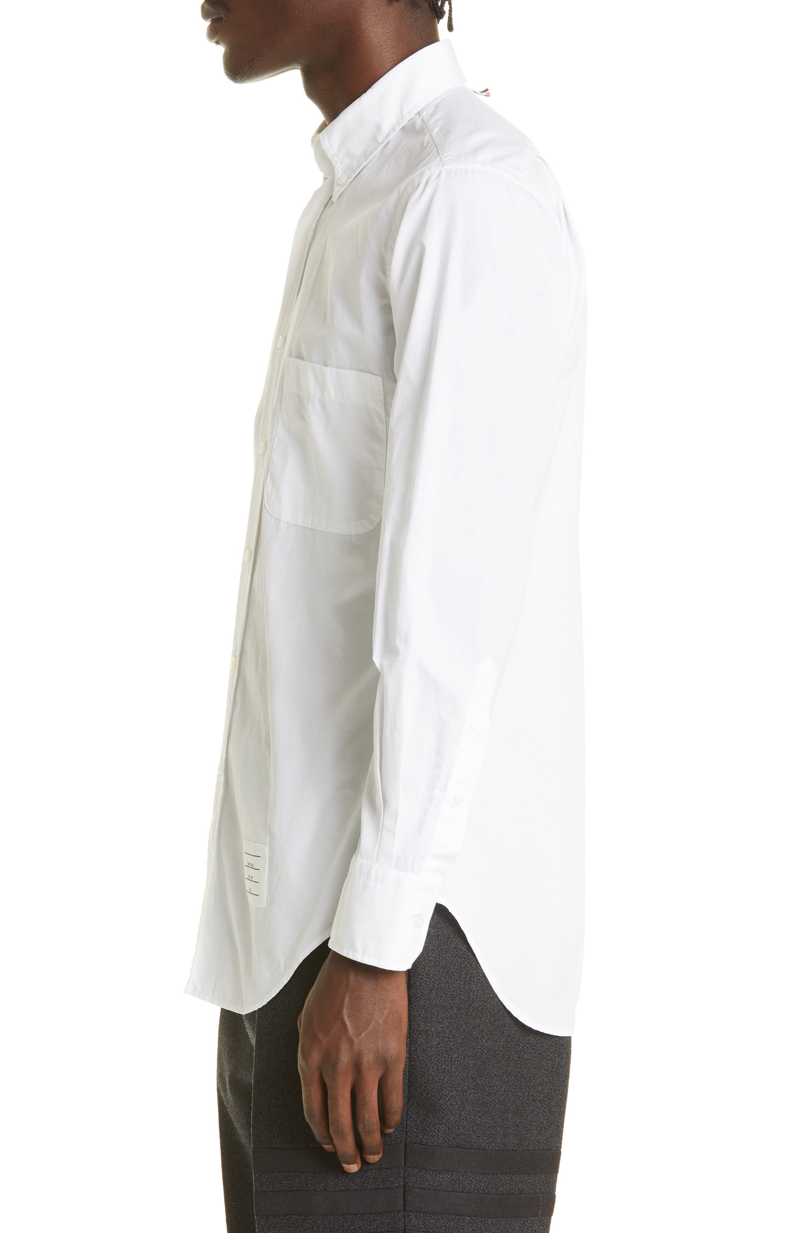 Thom Browne Classic Fit Poplin Button-Up Shirt in White at Nordstrom - 3