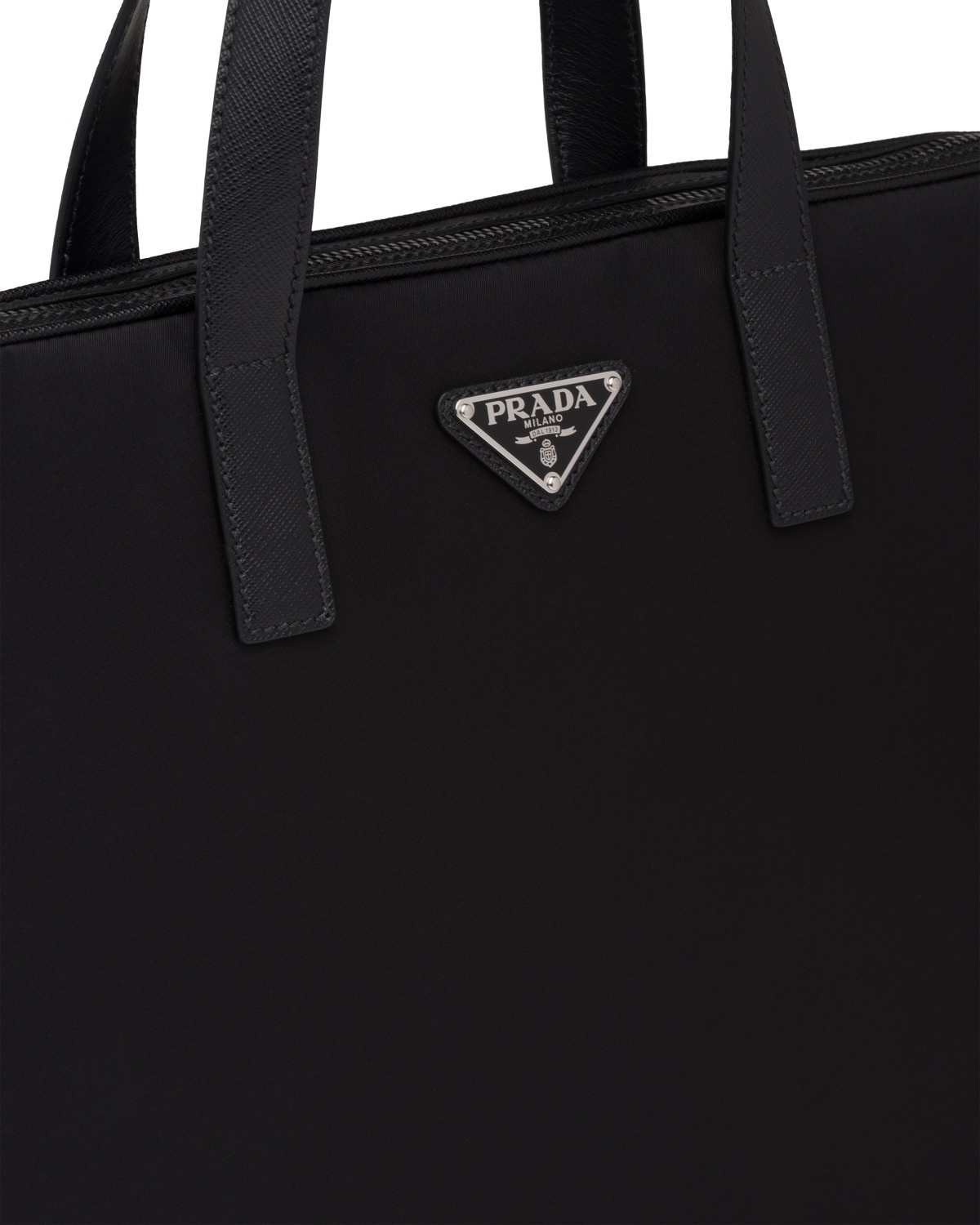 Re-Nylon and Saffiano leather briefcase - 6