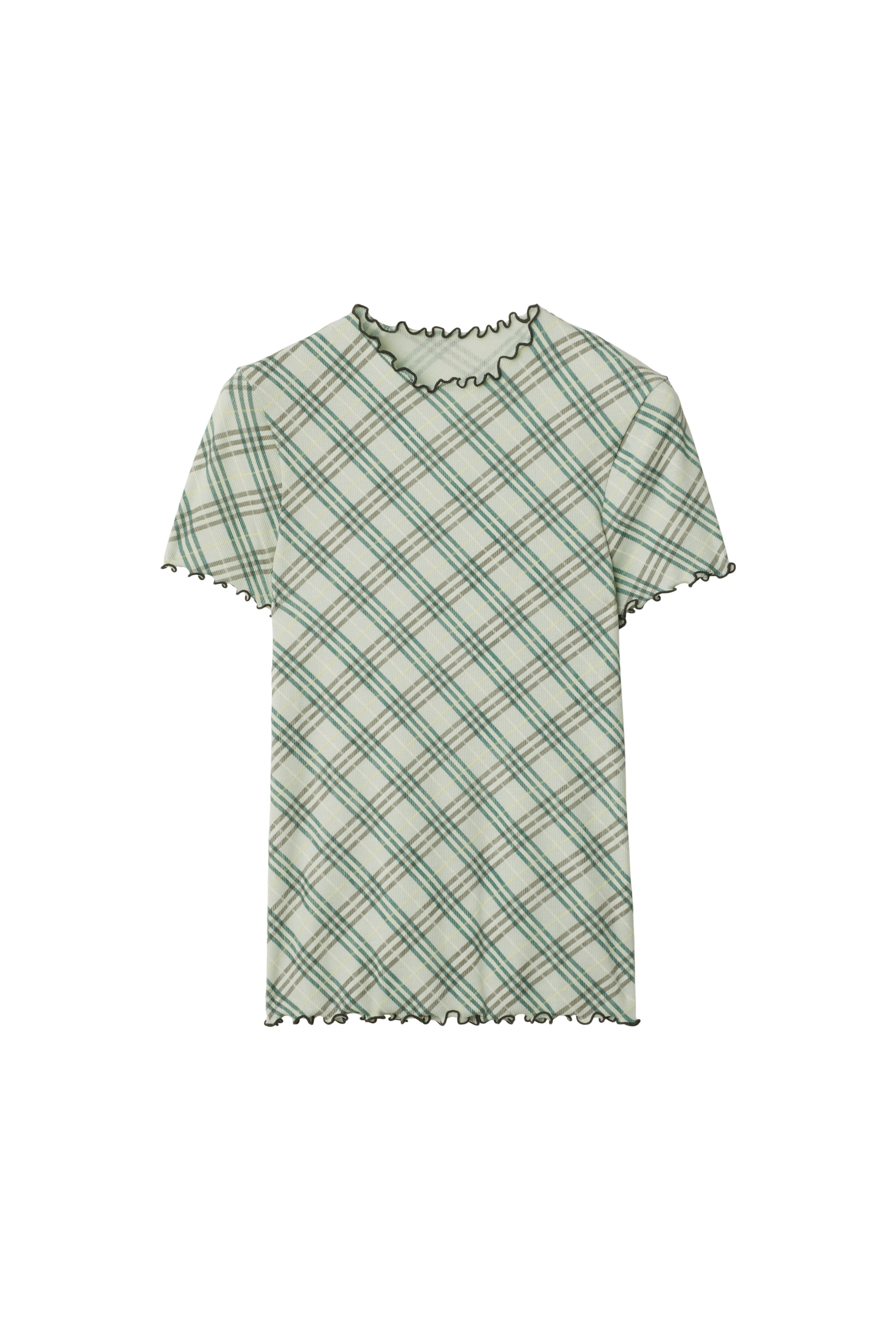 burberry Check Stretch Cotton T-shirt in Breeze at Nordstrom - 2