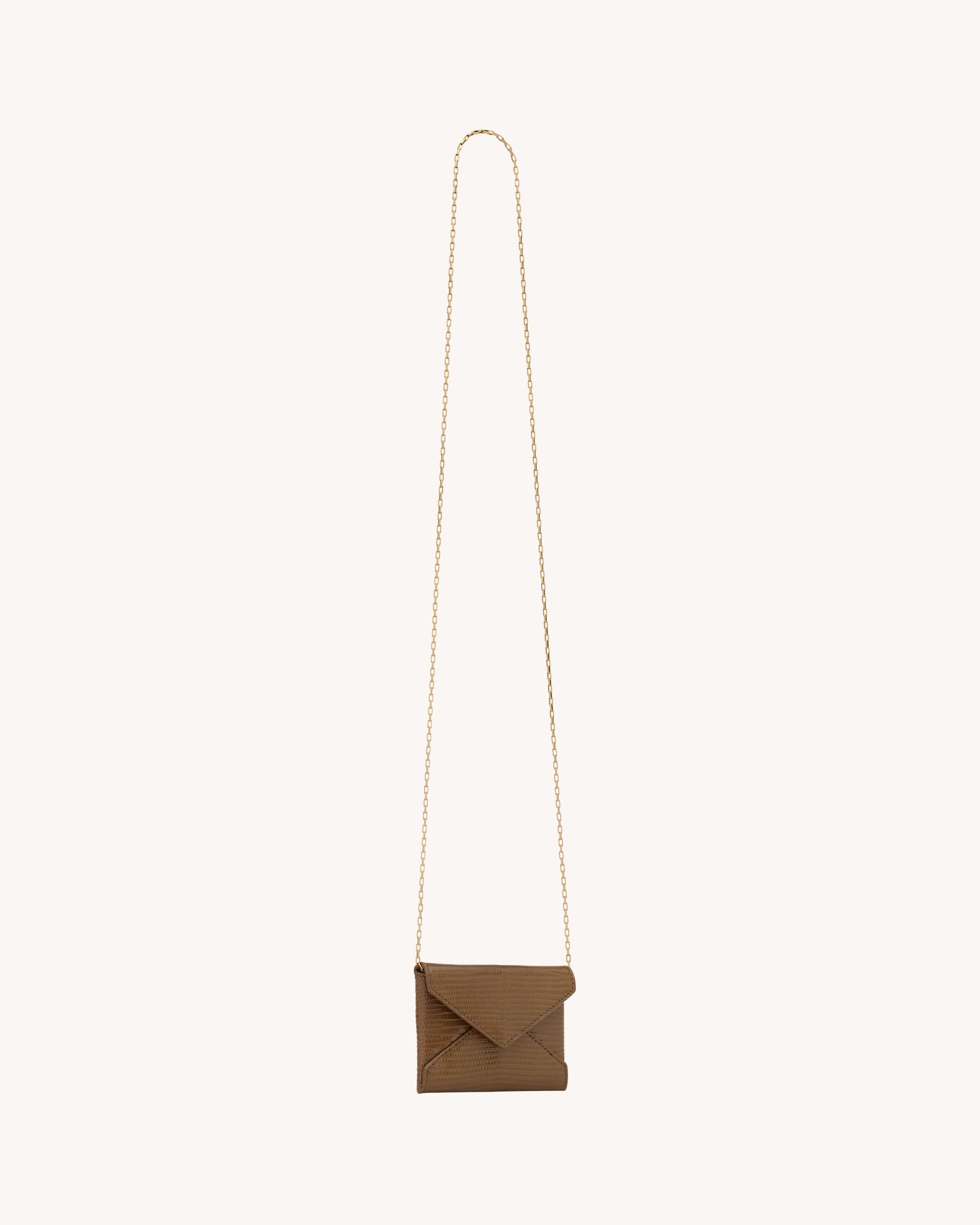 LETTER CHAIN CARD CASE IN LIZARD - 5