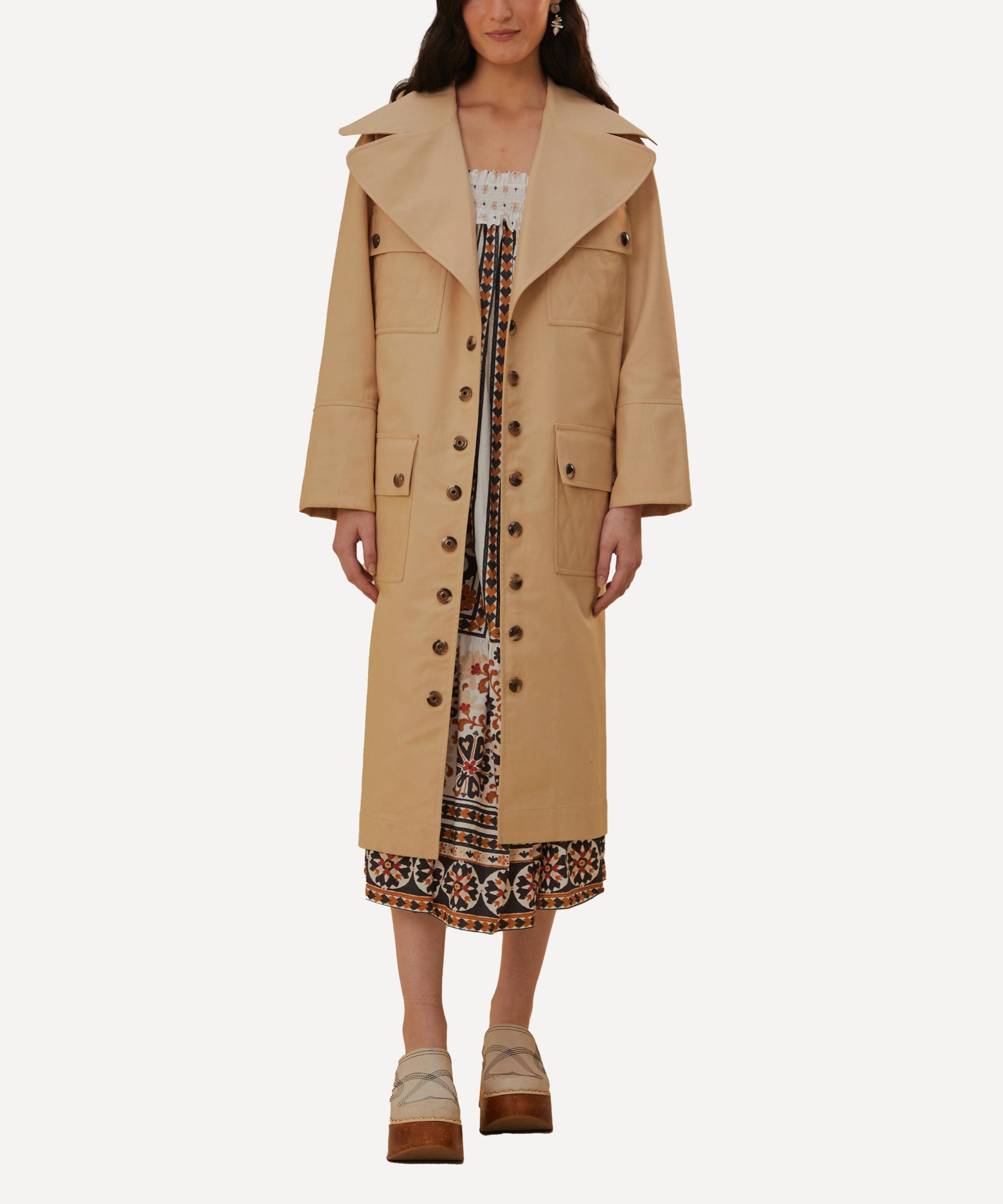 Pockets Over Nude Trench Coat - 2
