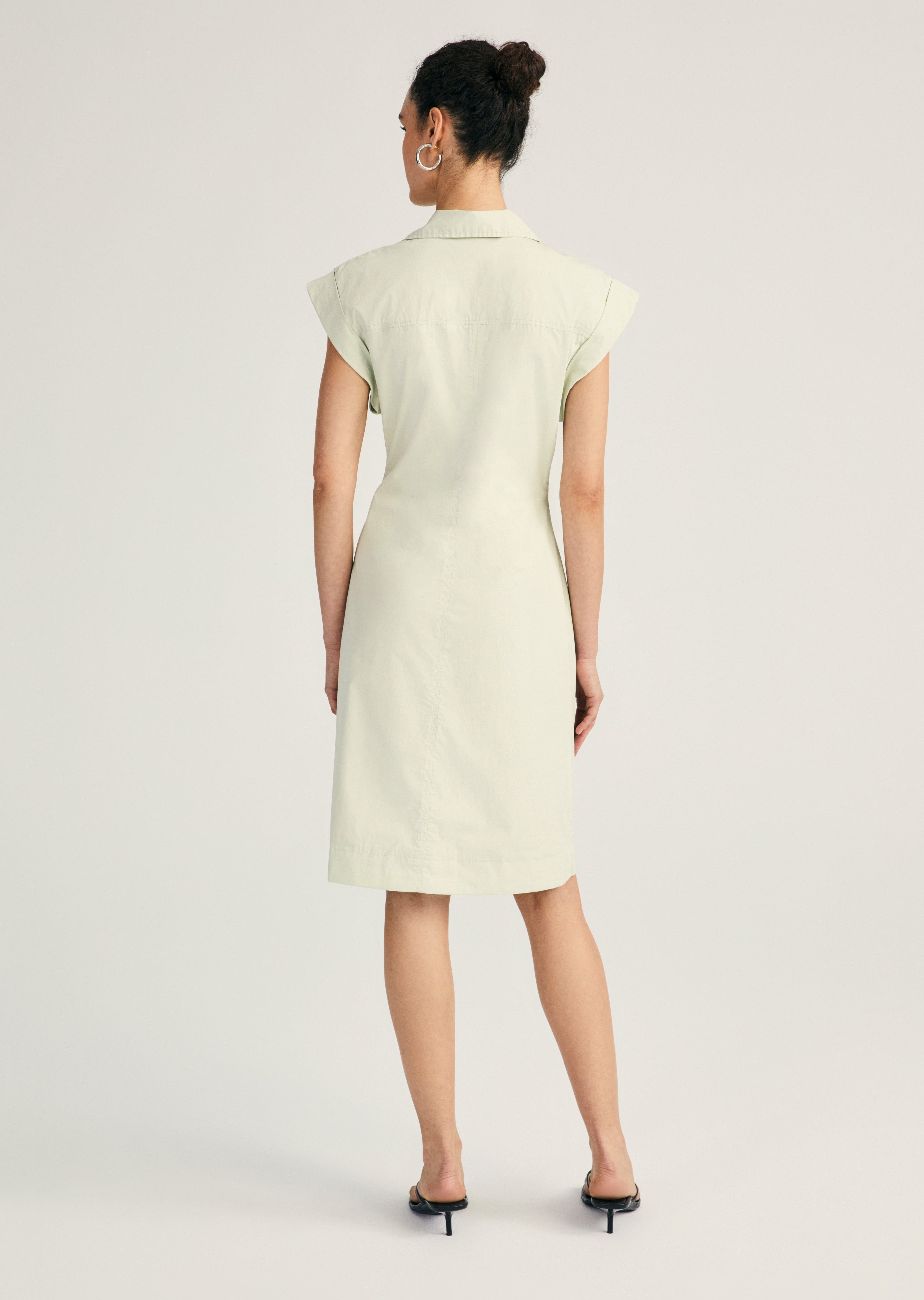 EVI SHORT SLEEVE BUTTONED SHIRT DRESS - 4