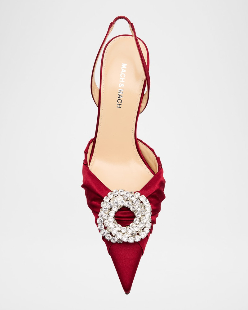 Galaxy Satin Crystal Slingback Pumps 5