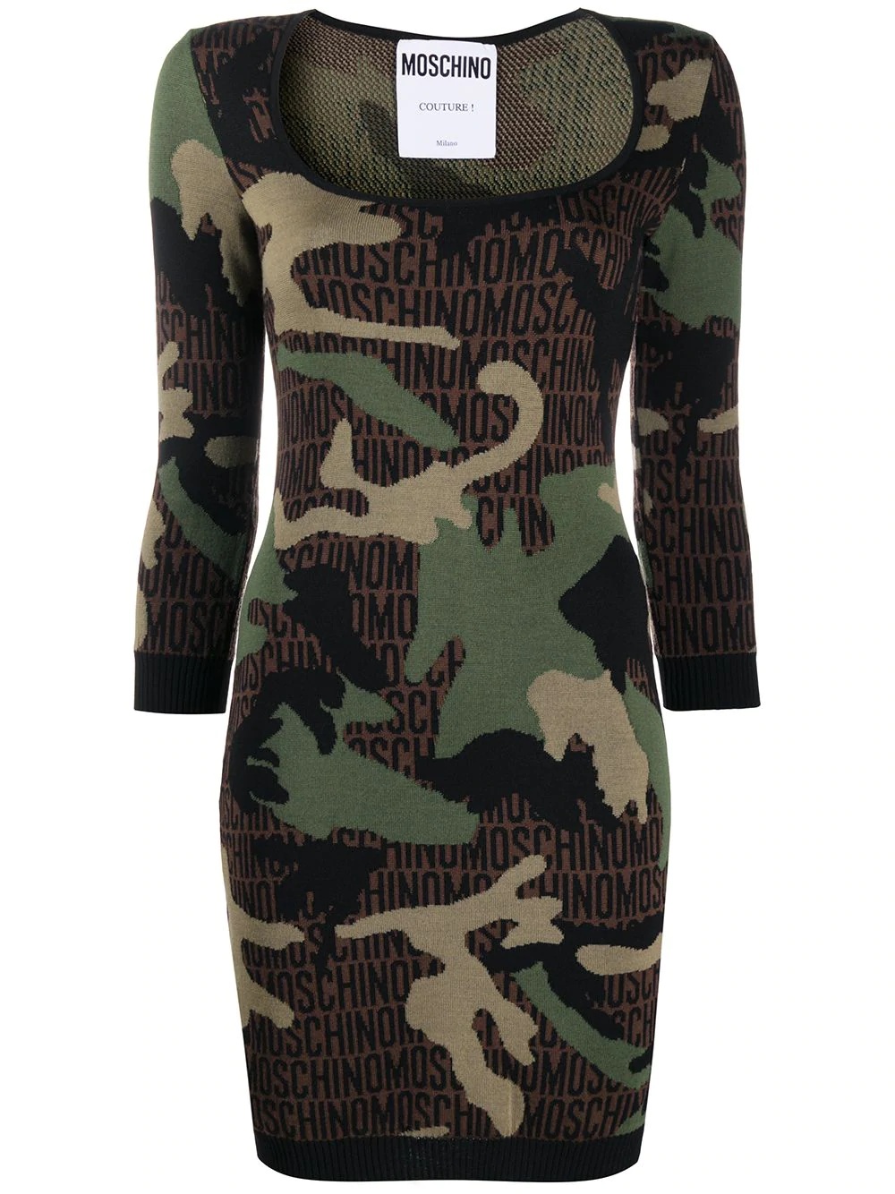 camouflage-pattern knitted dress - 1