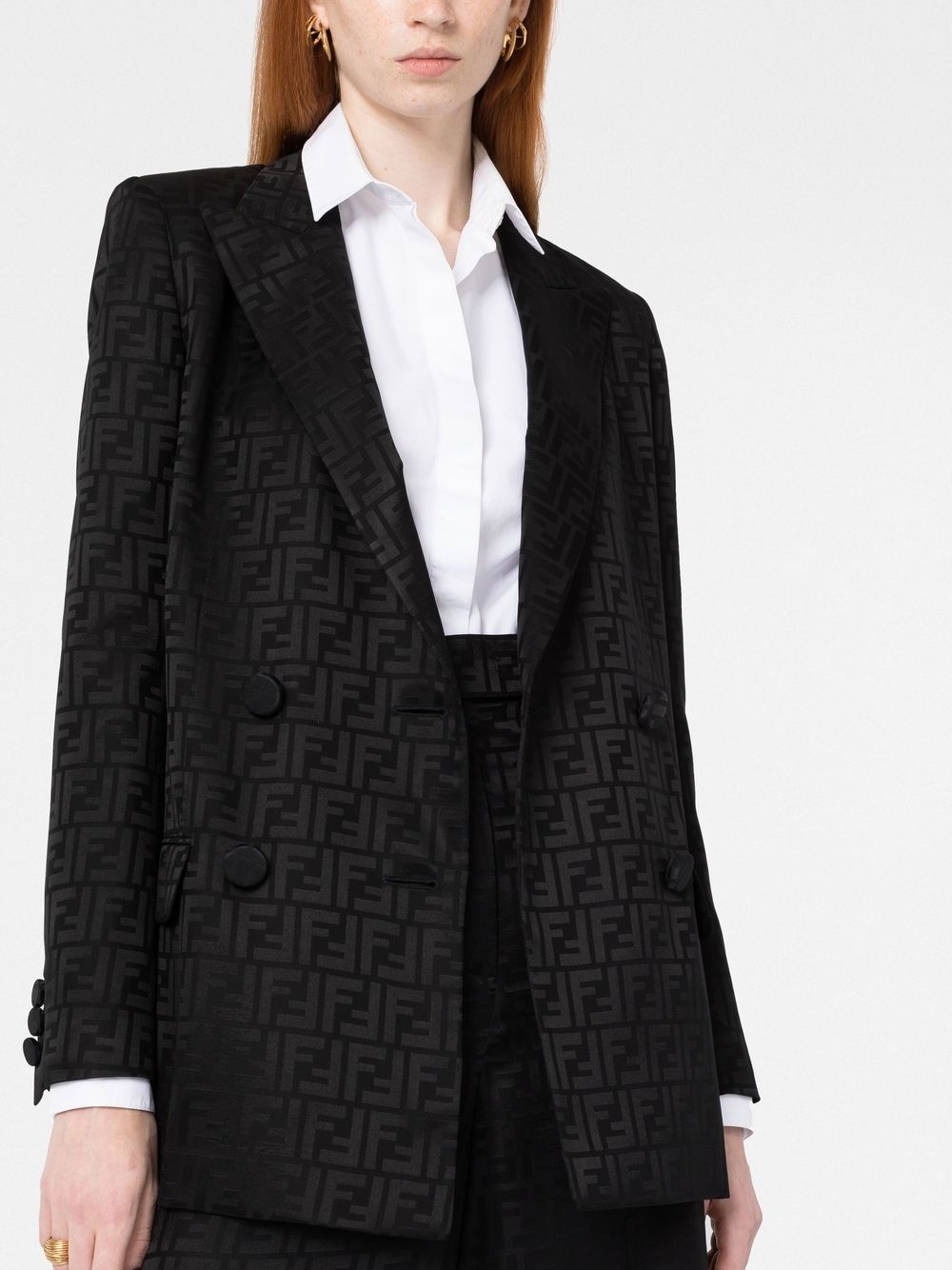 FF monogram double-breasted blazer - 5