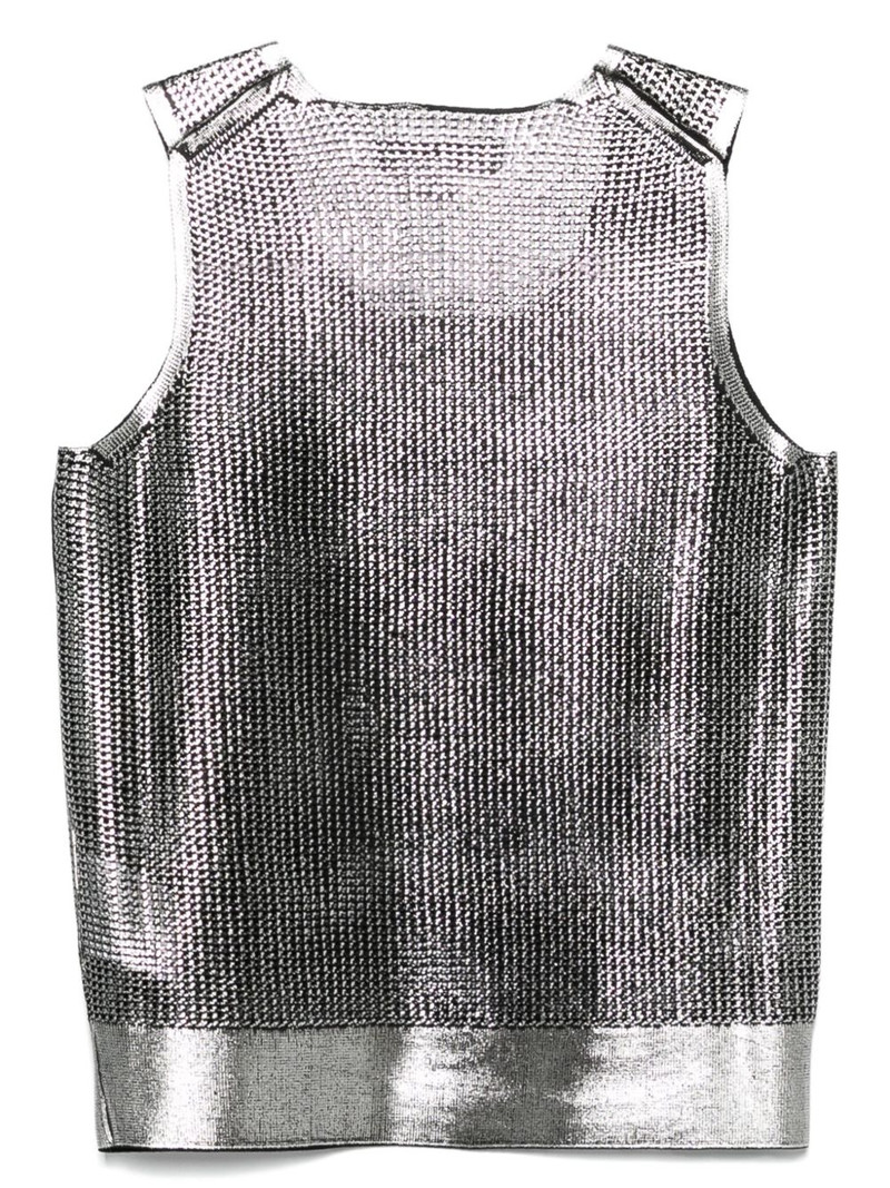 Junya Watanabe metallic-finish tank top outlook