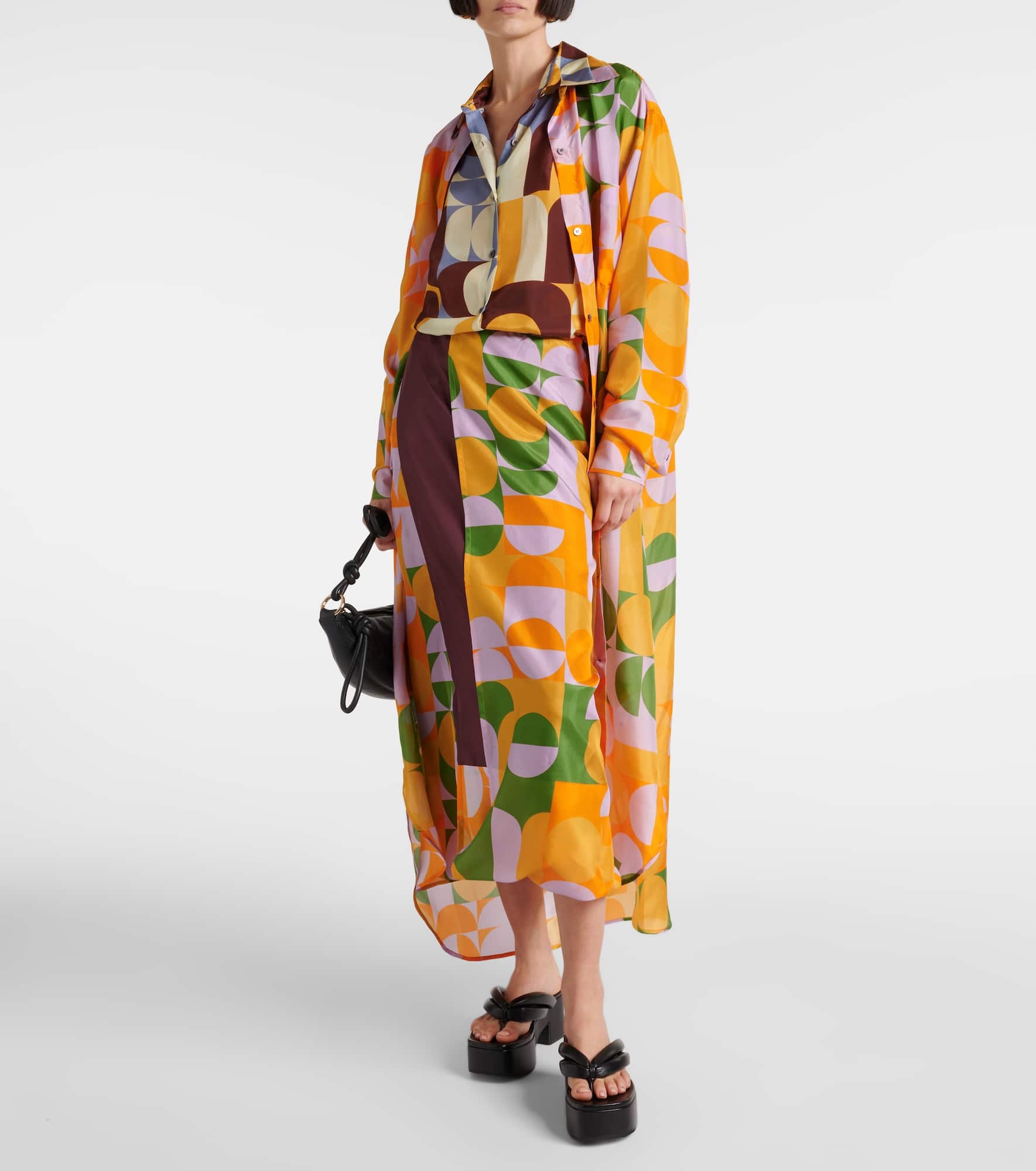 Printed silk satin maxi skirt - 2
