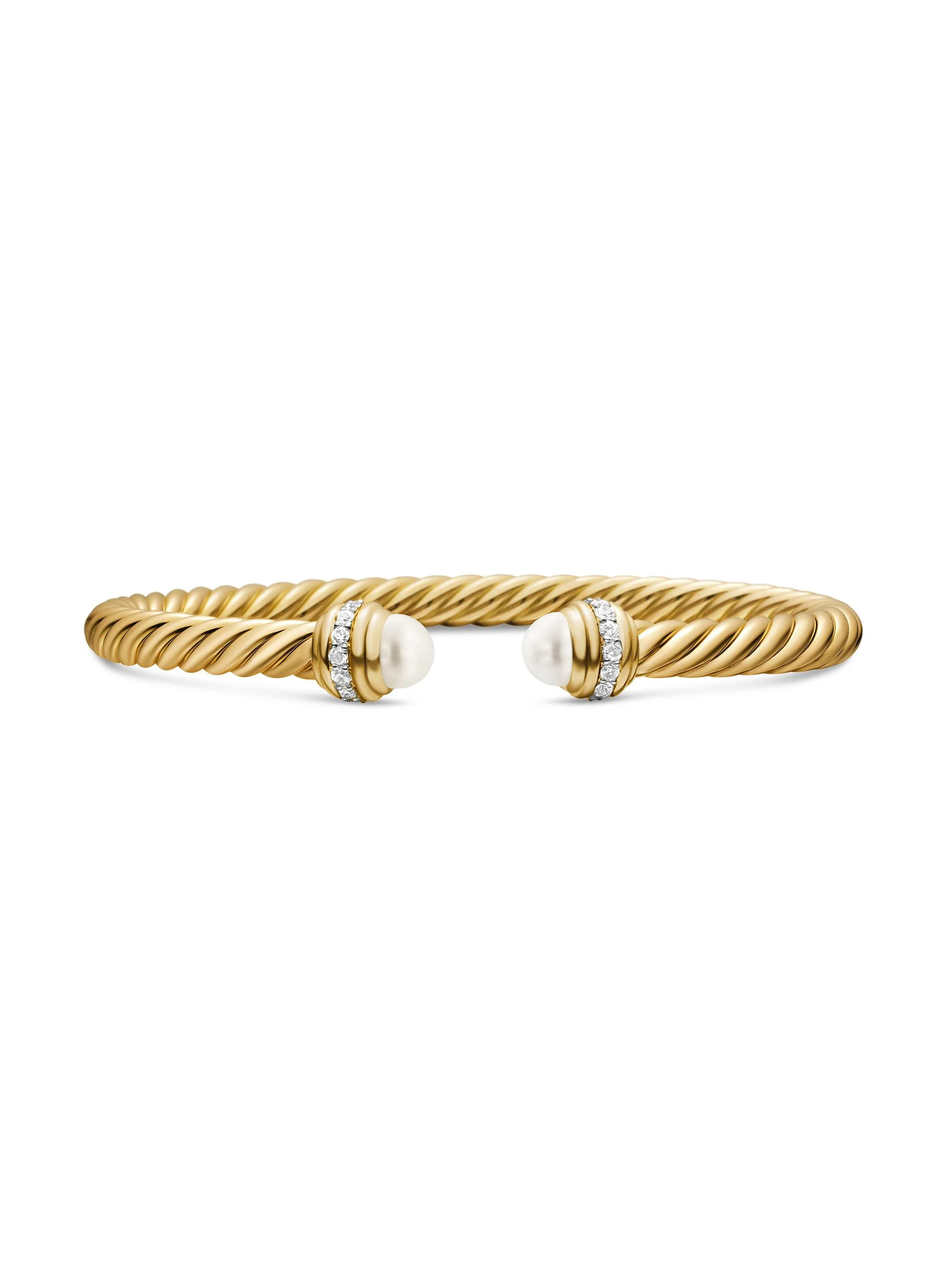 Women's Classic Cablespira Bracelet in 18K Yellow Gold - Pearl - 1