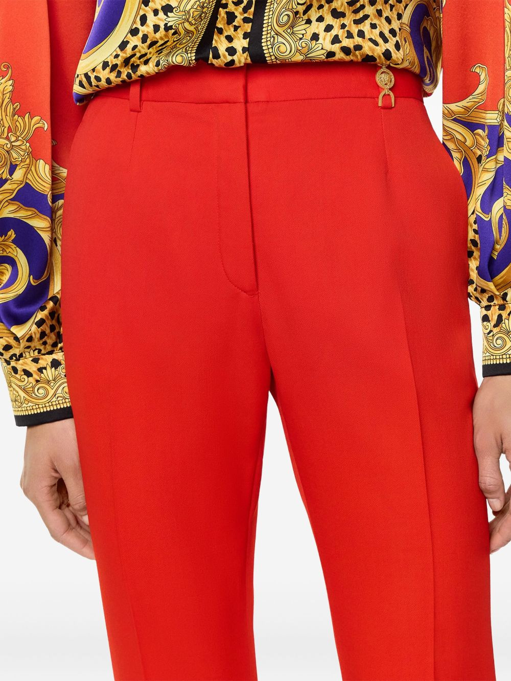 flared wool-blend trousers - 5