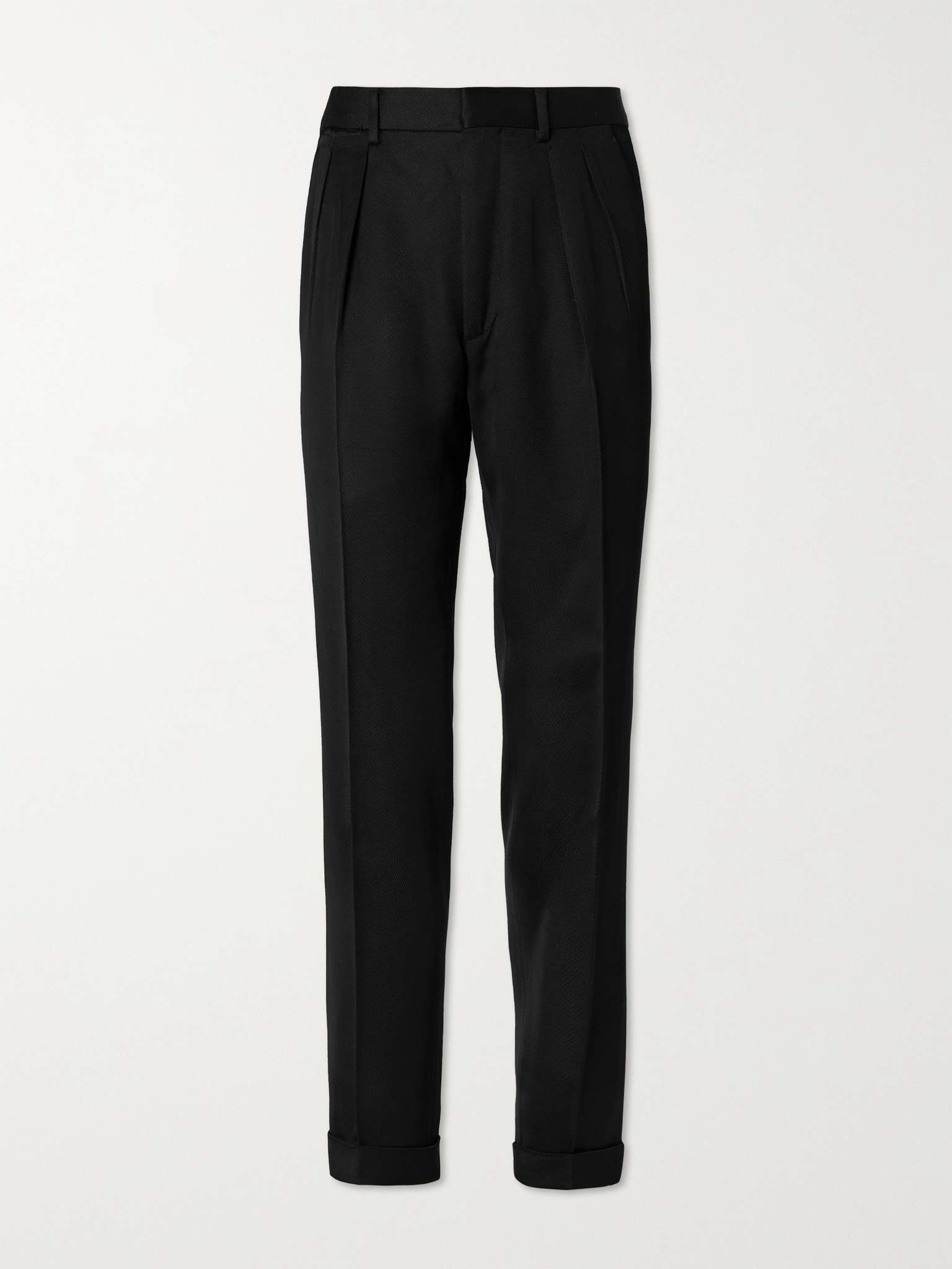 Shelton Tapered Pleated Twill Trousers - 1