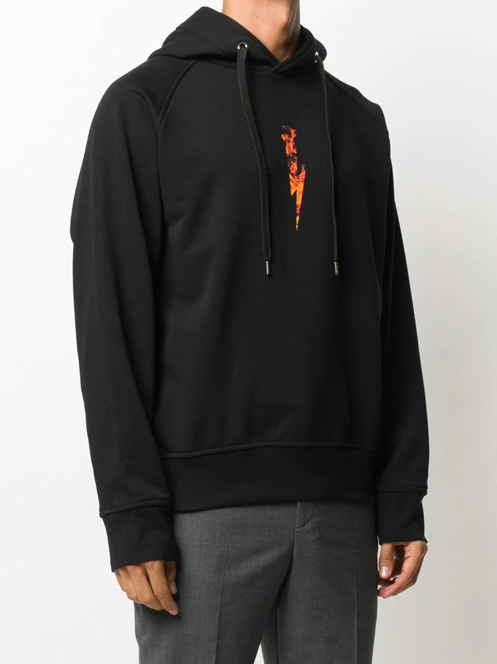 flames logo print hoodie - 4