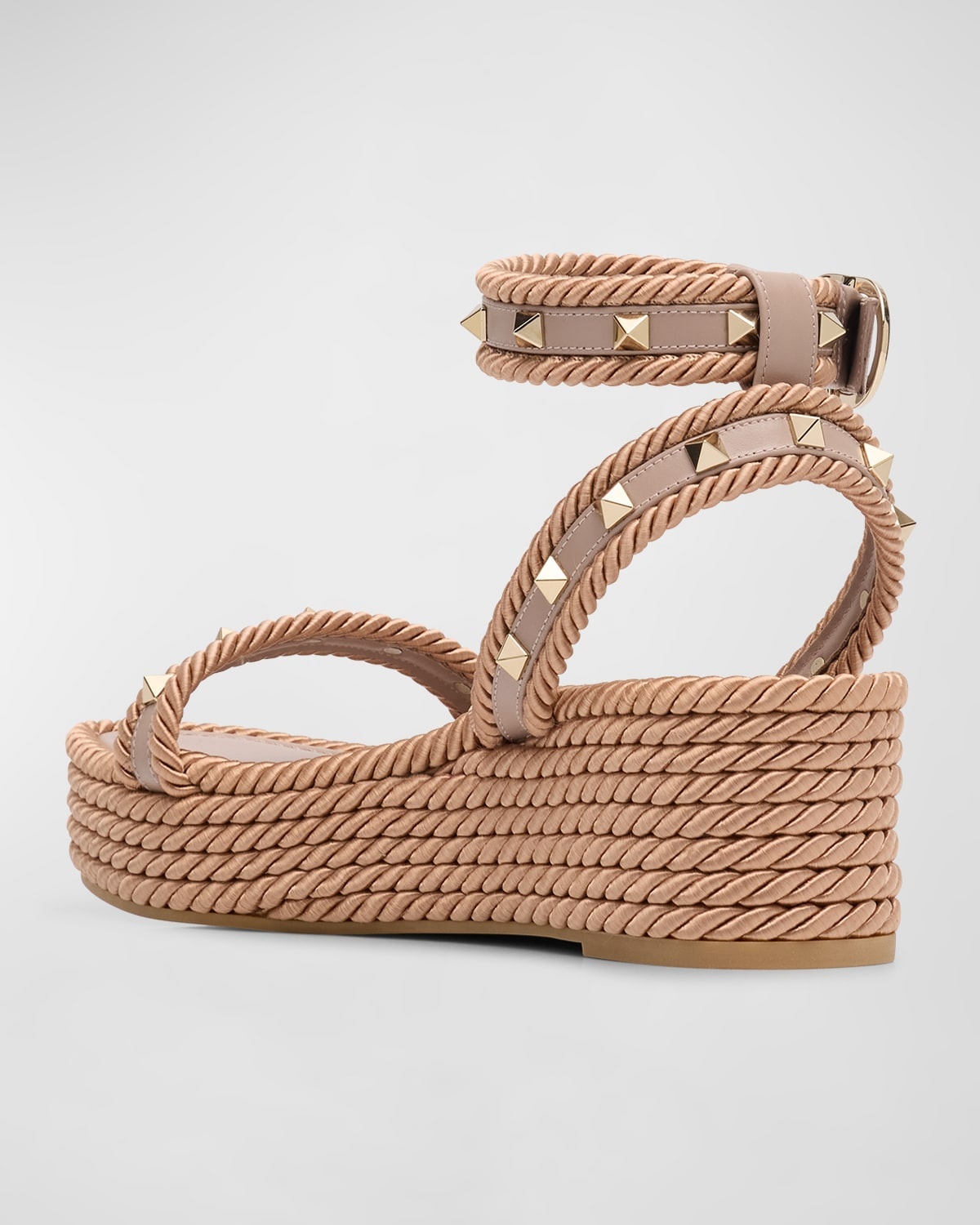 Rockstud Leather Ankle-Strap Espadrilles - 3