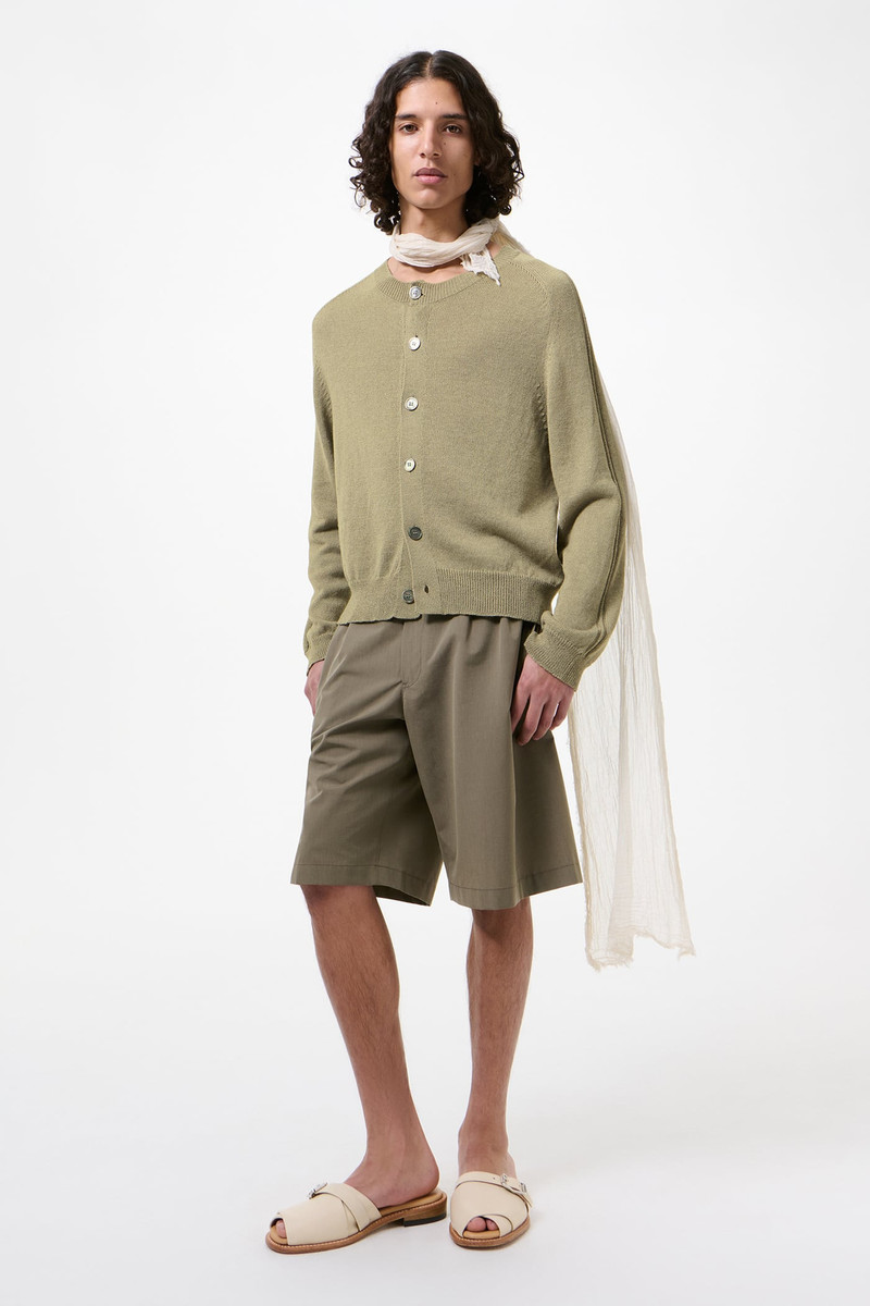 Our Legacy True Cardigan Silver Sage Coarse Linen Wool outlook