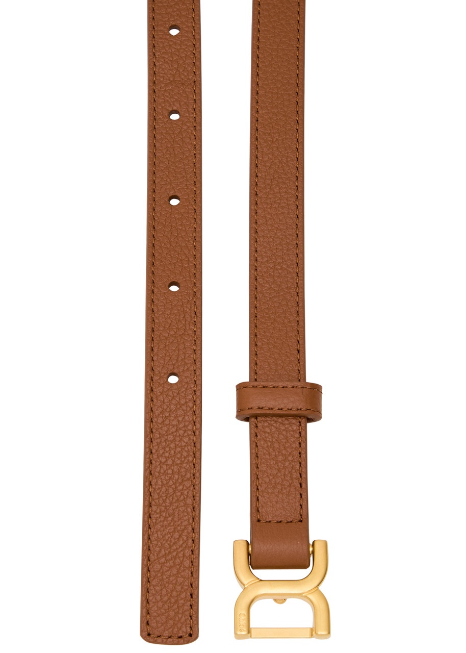 Chloe Marcie Grained-leather Belt - 3