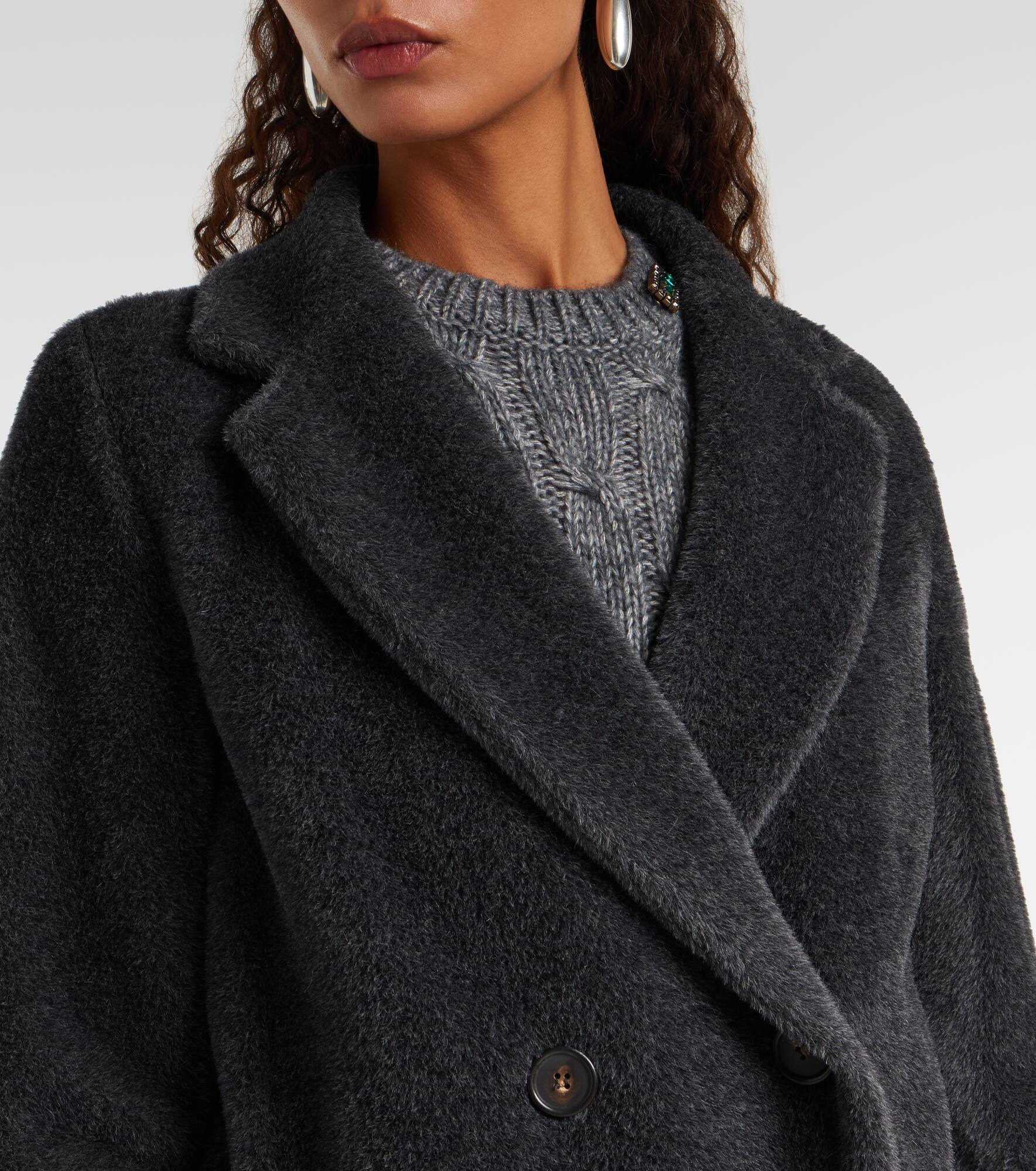 Roseto alpaca and wool coat - 4