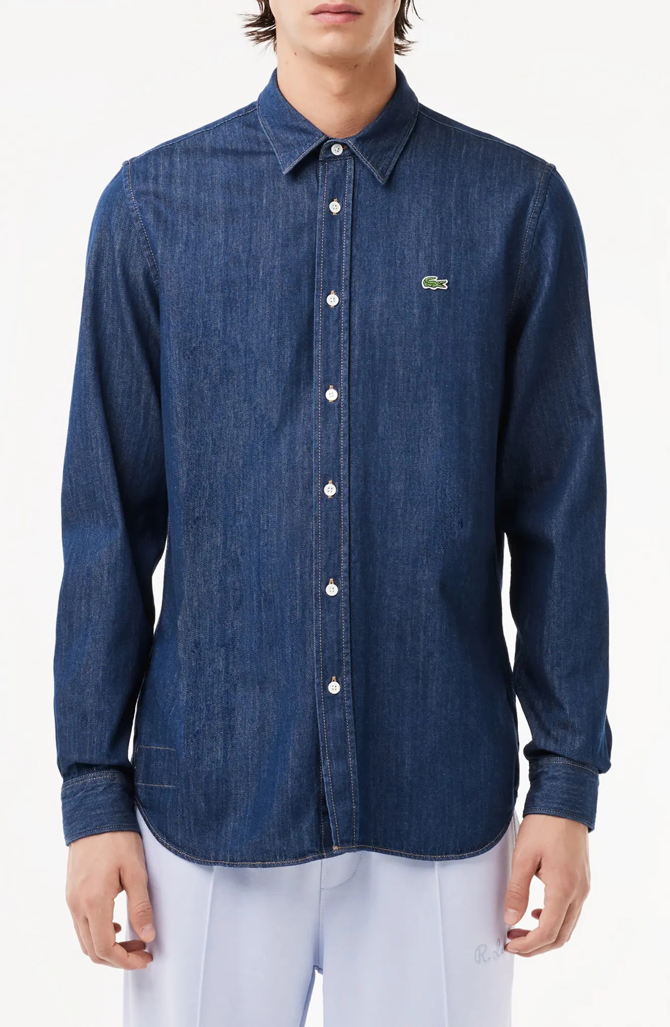 Regular Fit Denim Button-Up Shirt - 1