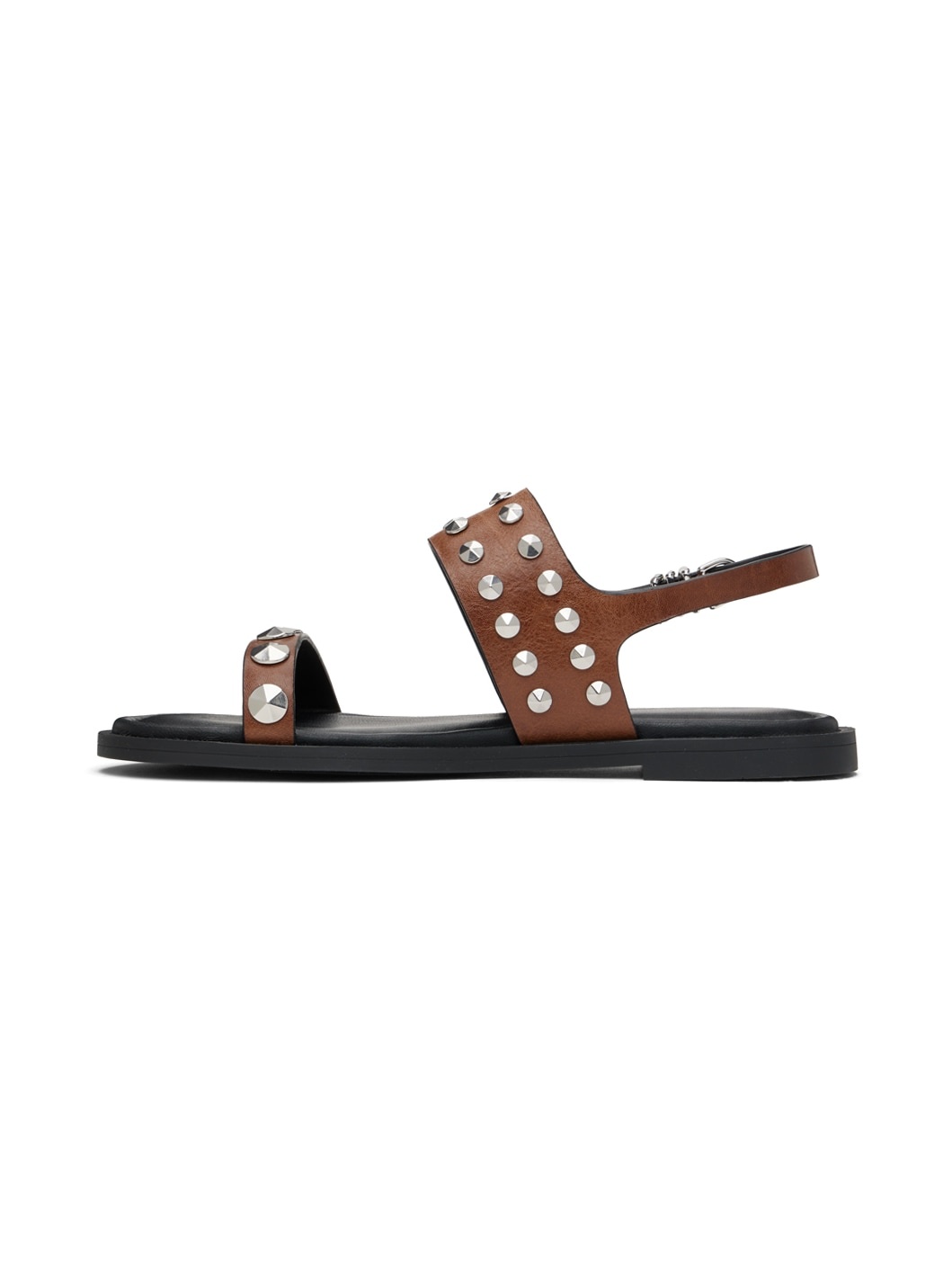 Brown & Black Geo Stud Sandals - 3
