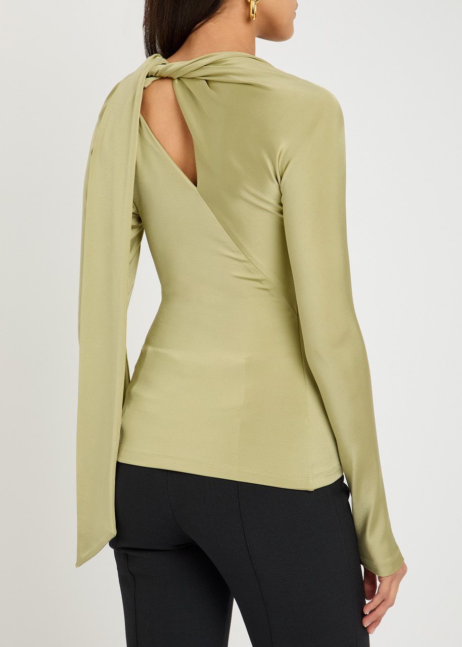 Victoria Beckham Gathered Stretch-jersey top - 3