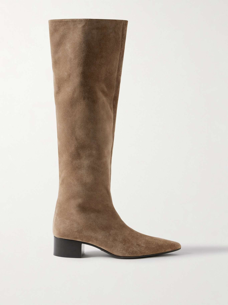 Andee suede knee boots Taupe 1