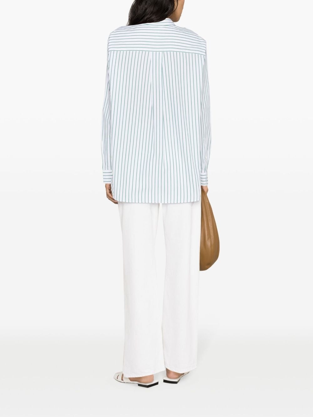 Capri logo-embroidery striped shirt - 4