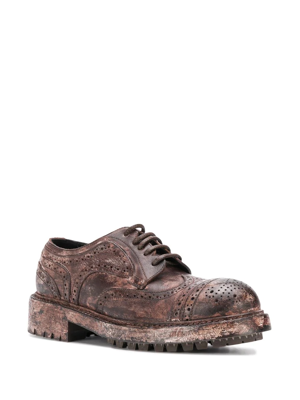 Vintage-look leather brogues - 2