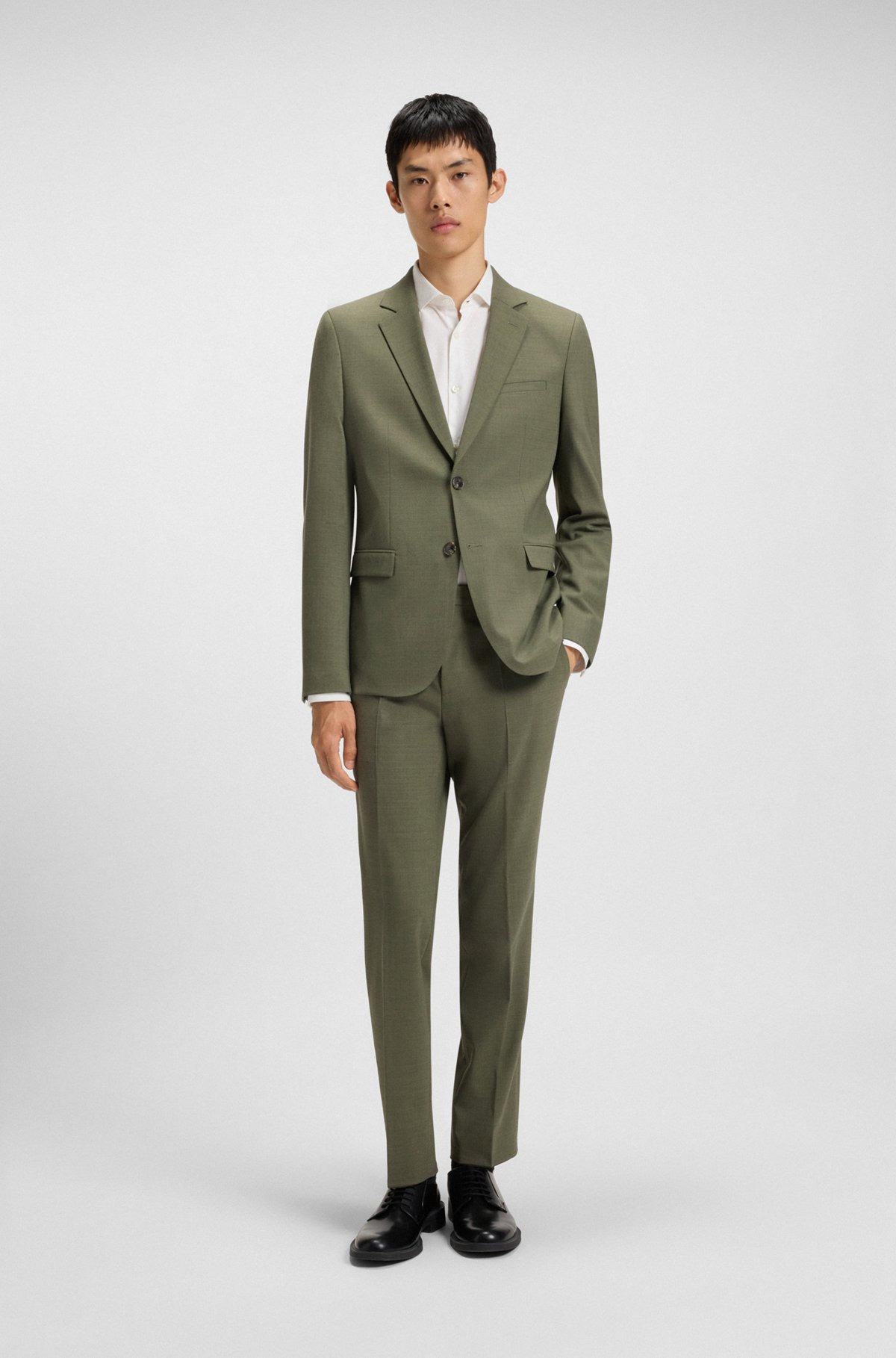 EXTRA-SLIM-FIT TROUSERS IN PERFORMANCE-STRETCH DOBBY - 3