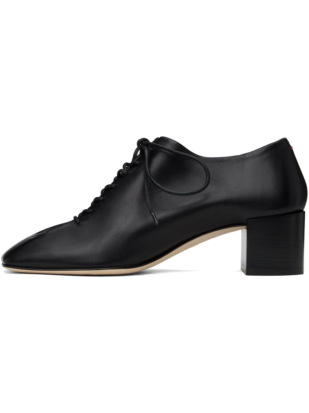 Black Cosima Nappa Leather Heels - 3