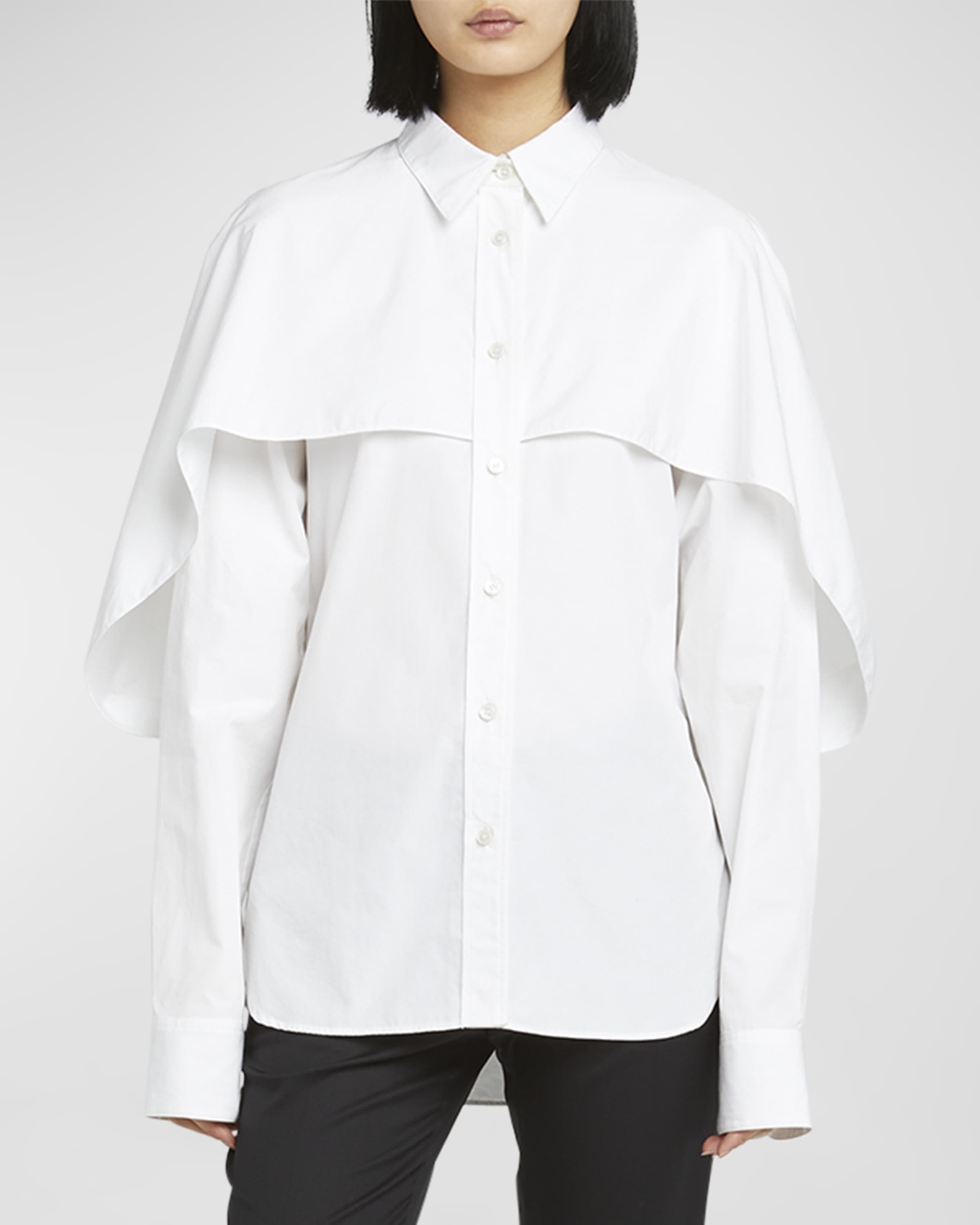 Balloon Cape Button-Down Shirt - 2