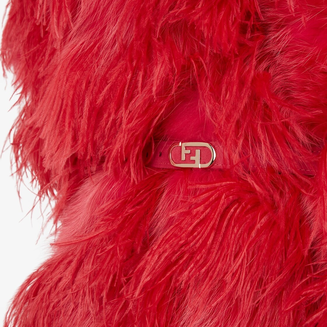 Red fox-fur and feather coat - 3