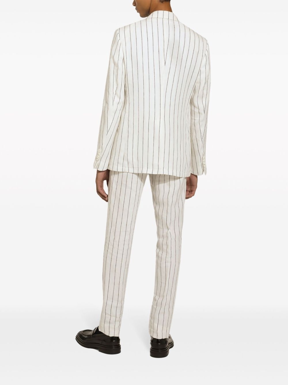 pinstriped linen trousers - 3