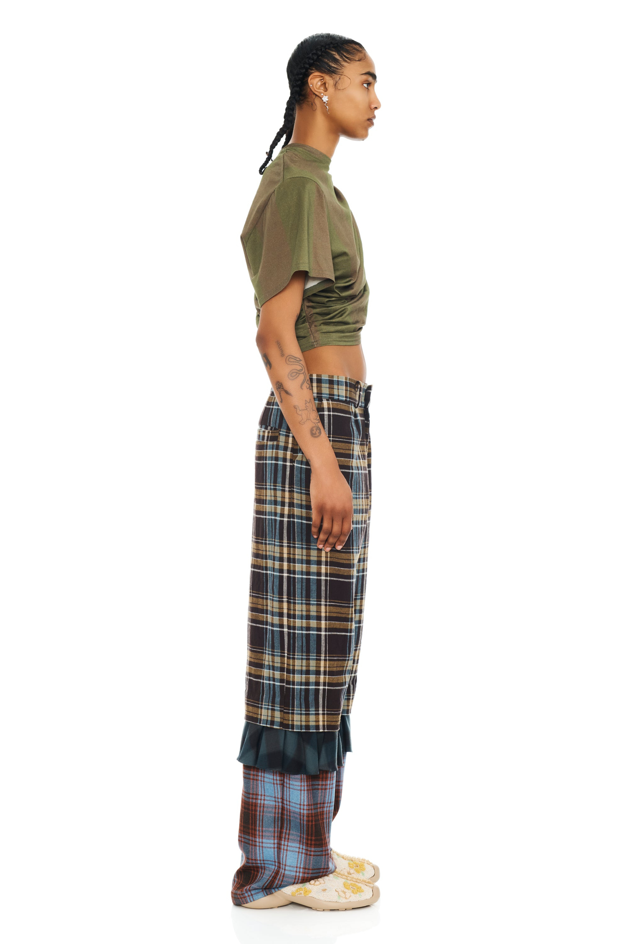 MULTI PLAID GERANIUM TROUSER - 4